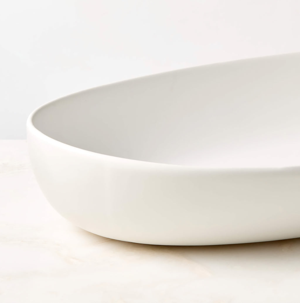 THE ONE × Mori — Matte White Oval Serving Bowl (Extra Large)