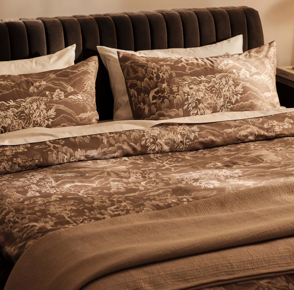 THE ONE × Wolcott — Channeled Mink Velvet Queen Bed
