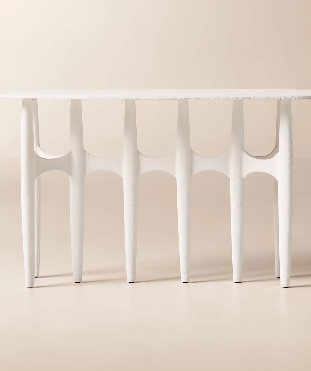 THE ONE × Bixby — White Cast Aluminum Console Table