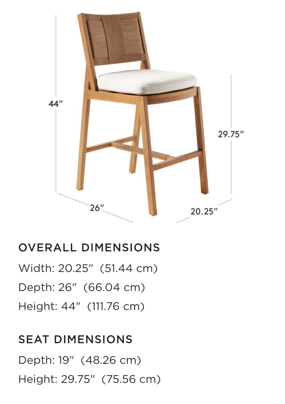THE ONE × Roc — Teak and Rattan Stool