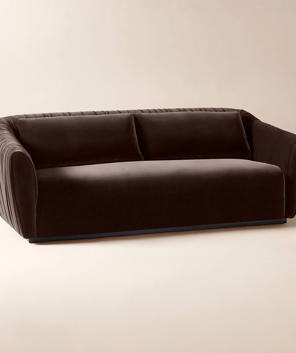 THE ONE × Ruched Velvet Sofa