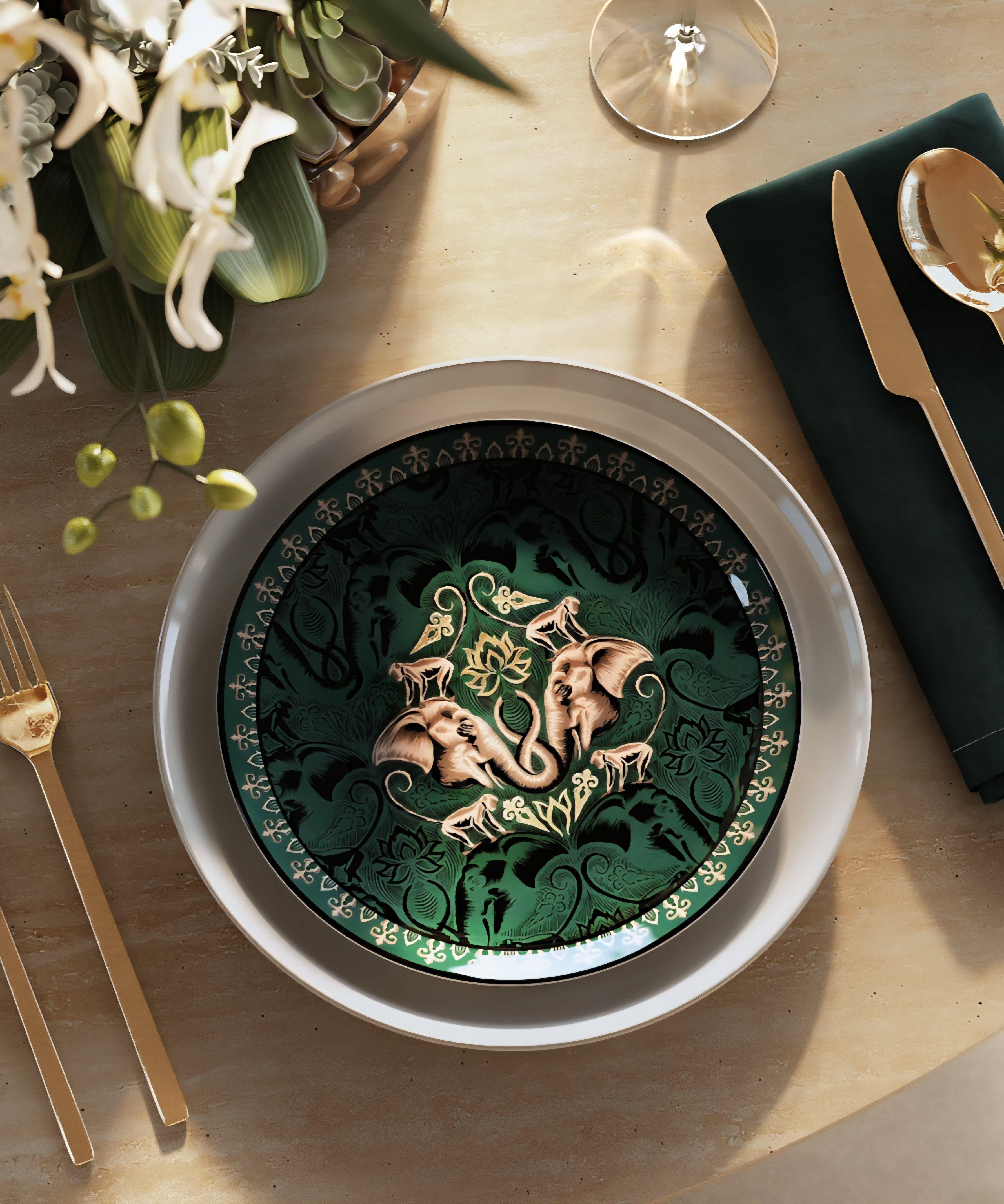 THE ONE × White Lotus — Elephant Appetizer Plate