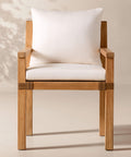 THE ONE × Oakley — Teak Outdoor Dining Armchair with Ivory Sunbrella® Cushion