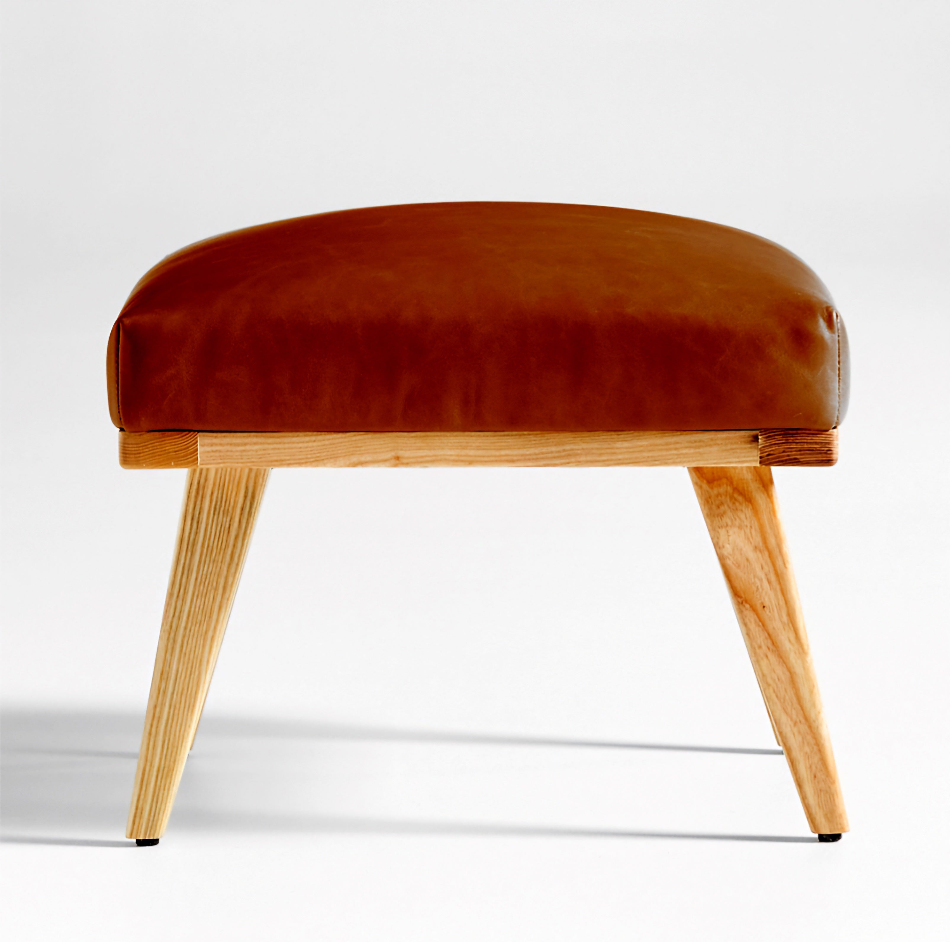 THE ONE × Cavett — Wood and Leather Ottoman