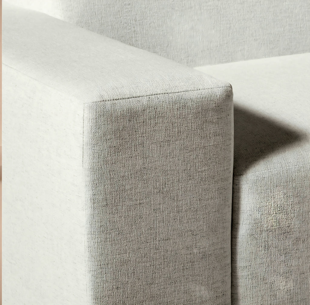 THE ONE × Faible — 6-Piece U-Shaped White Performance Linen Standard Depth Sectional Sofa with Left Arm