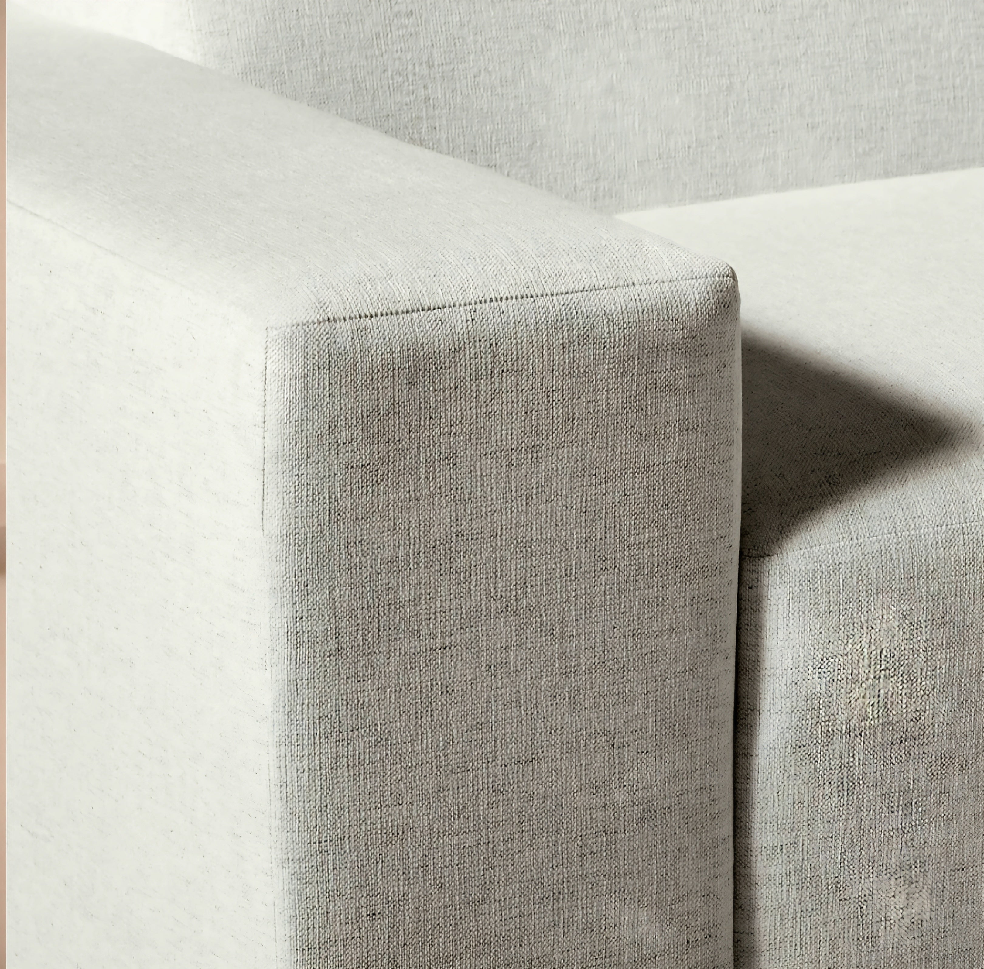 THE ONE × Faible — 6-Piece U-Shaped White Performance Linen Standard Depth Sectional Sofa with Left Arm