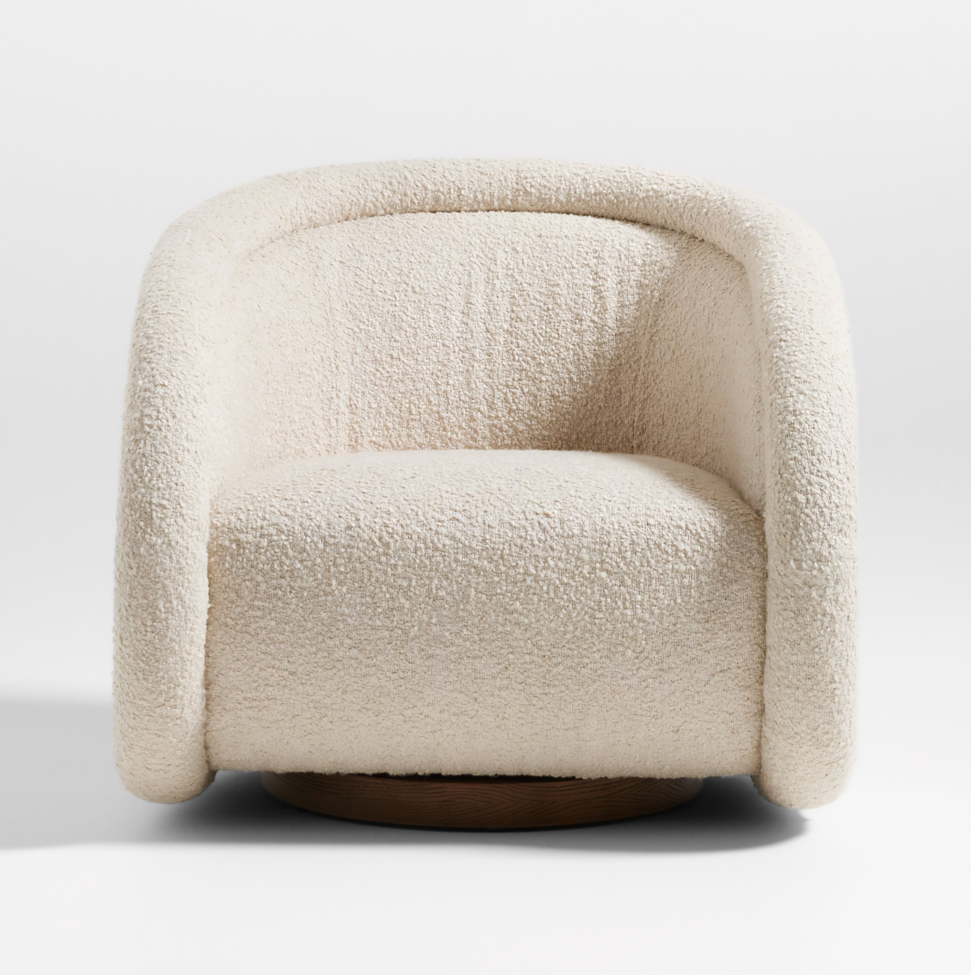 THE ONE × Medoc — Light Beige Textured Boucle Swivel Chair