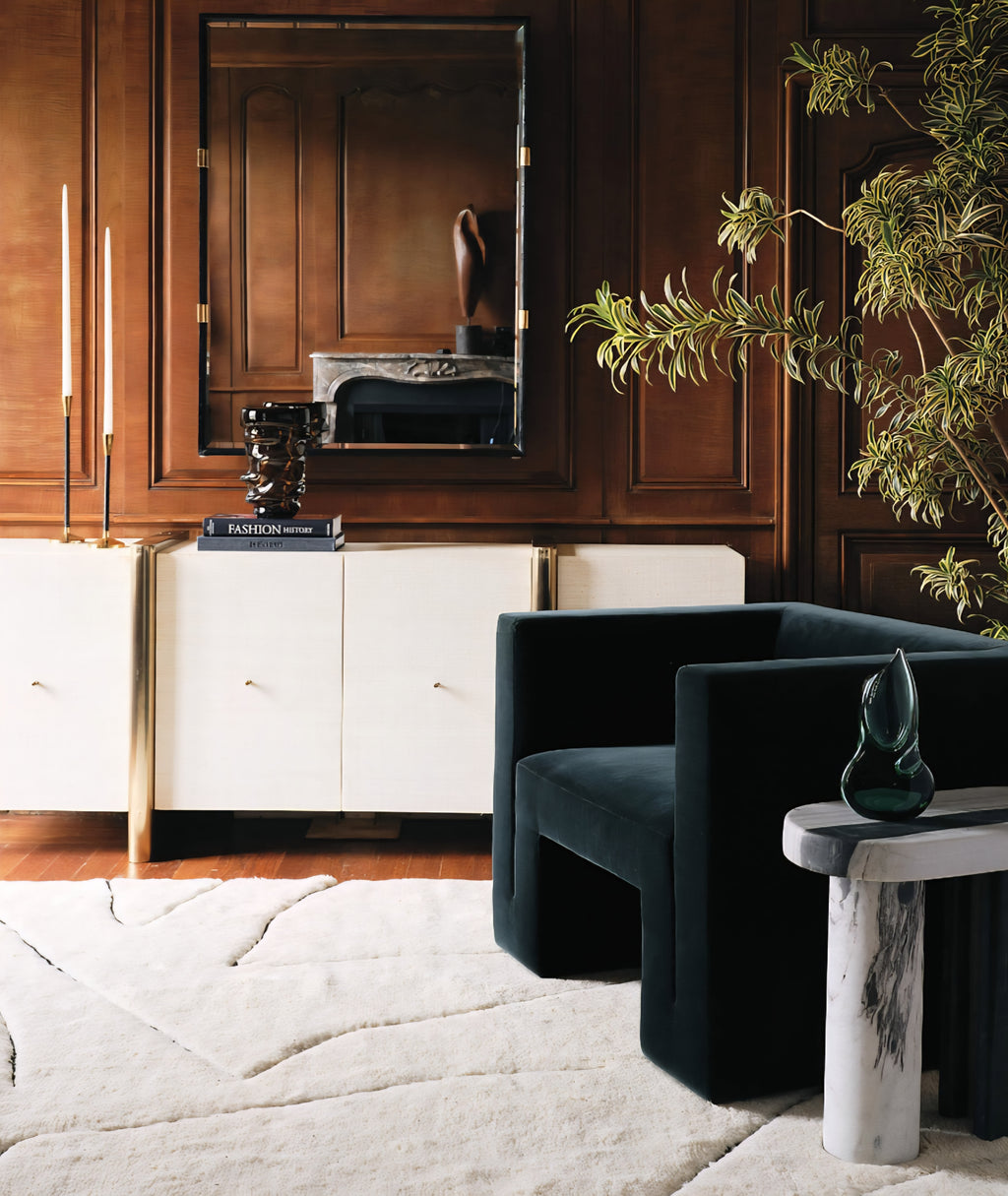 THE ONE × Dorset — White Lacquered Linen Credenza