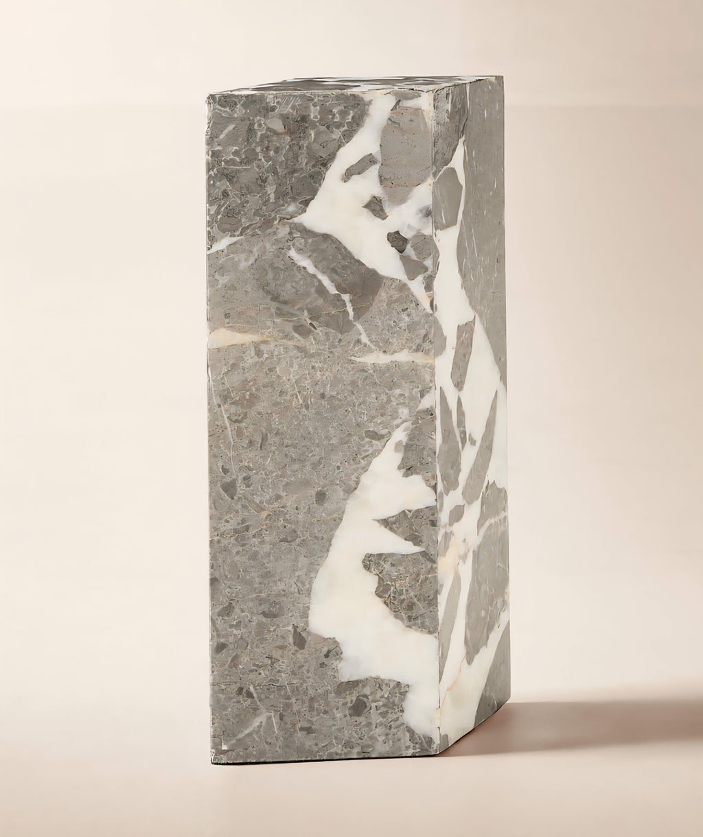 THE ONE × Saul — Grey Marble Drink Table