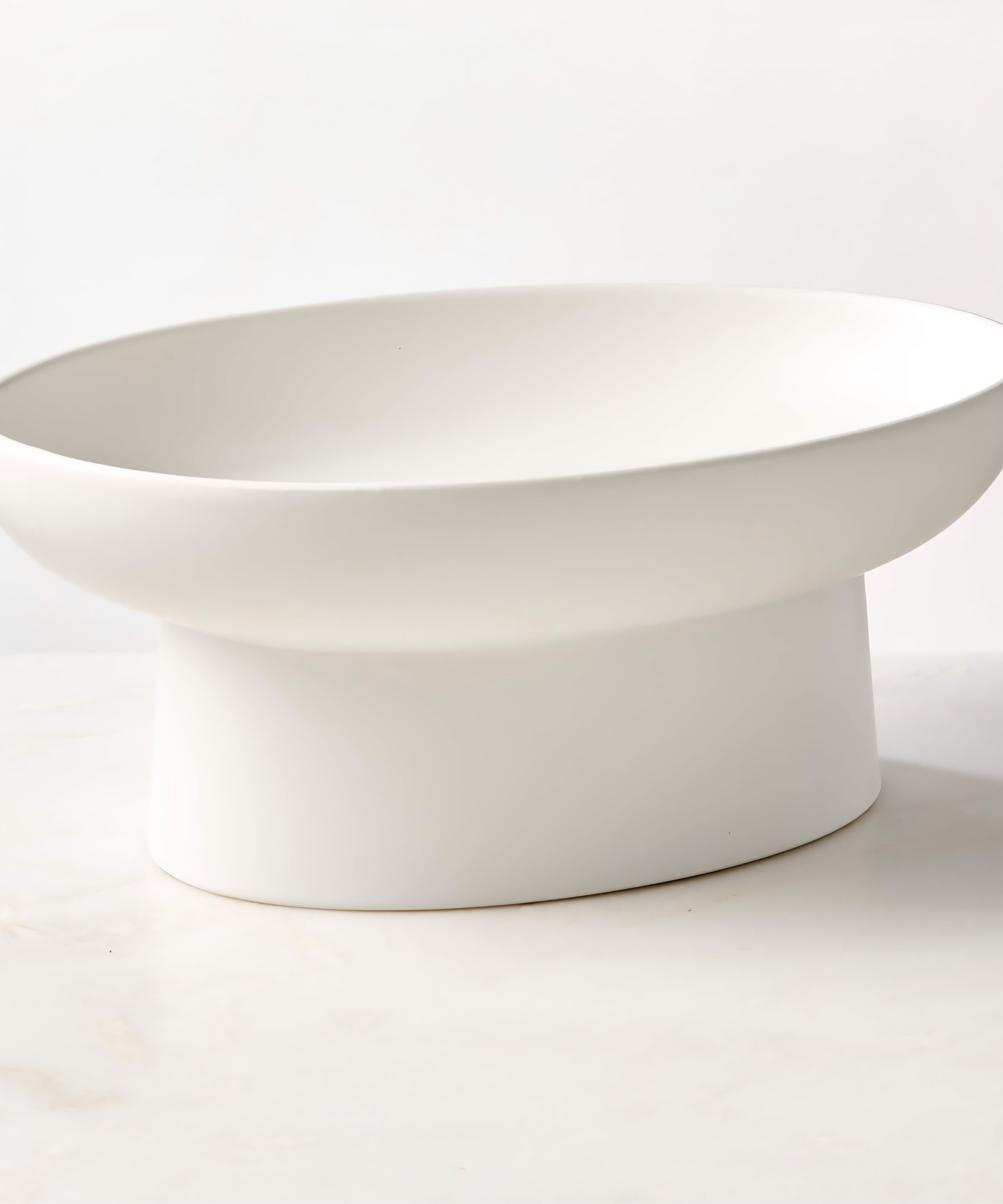 THE ONE × Mori — Matte White Pedestal Serving Bowl