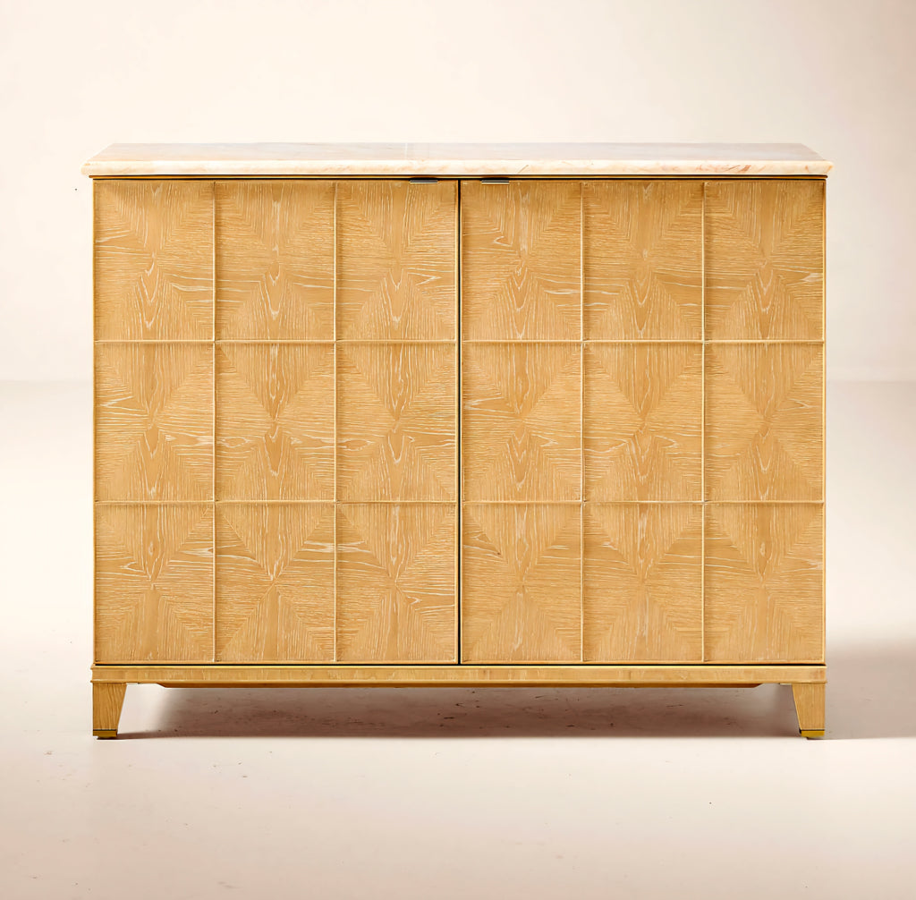 THE ONE × Tribeca — Marble and White Oak Bar Cabinet