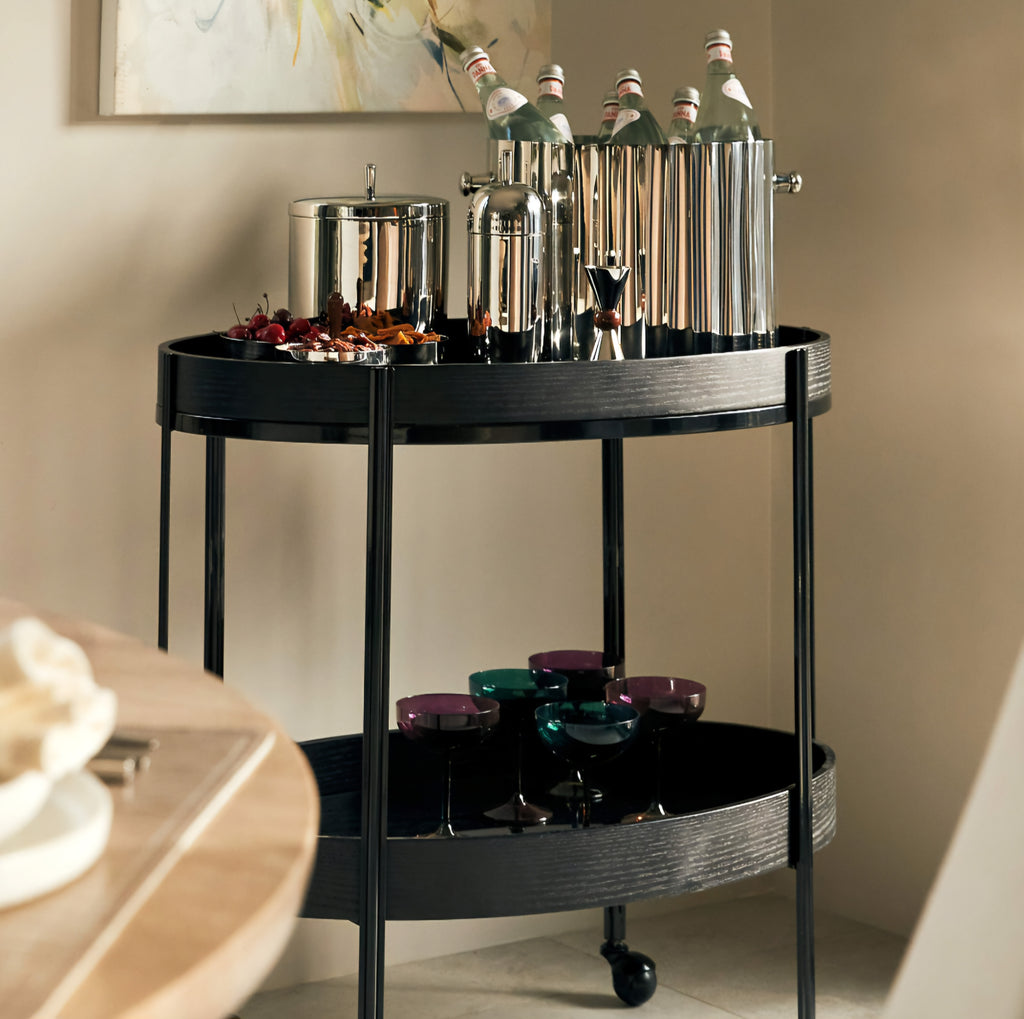 THE ONE × Kalman — Polished Stainless Steel and Walnut Serving Bowl Trio