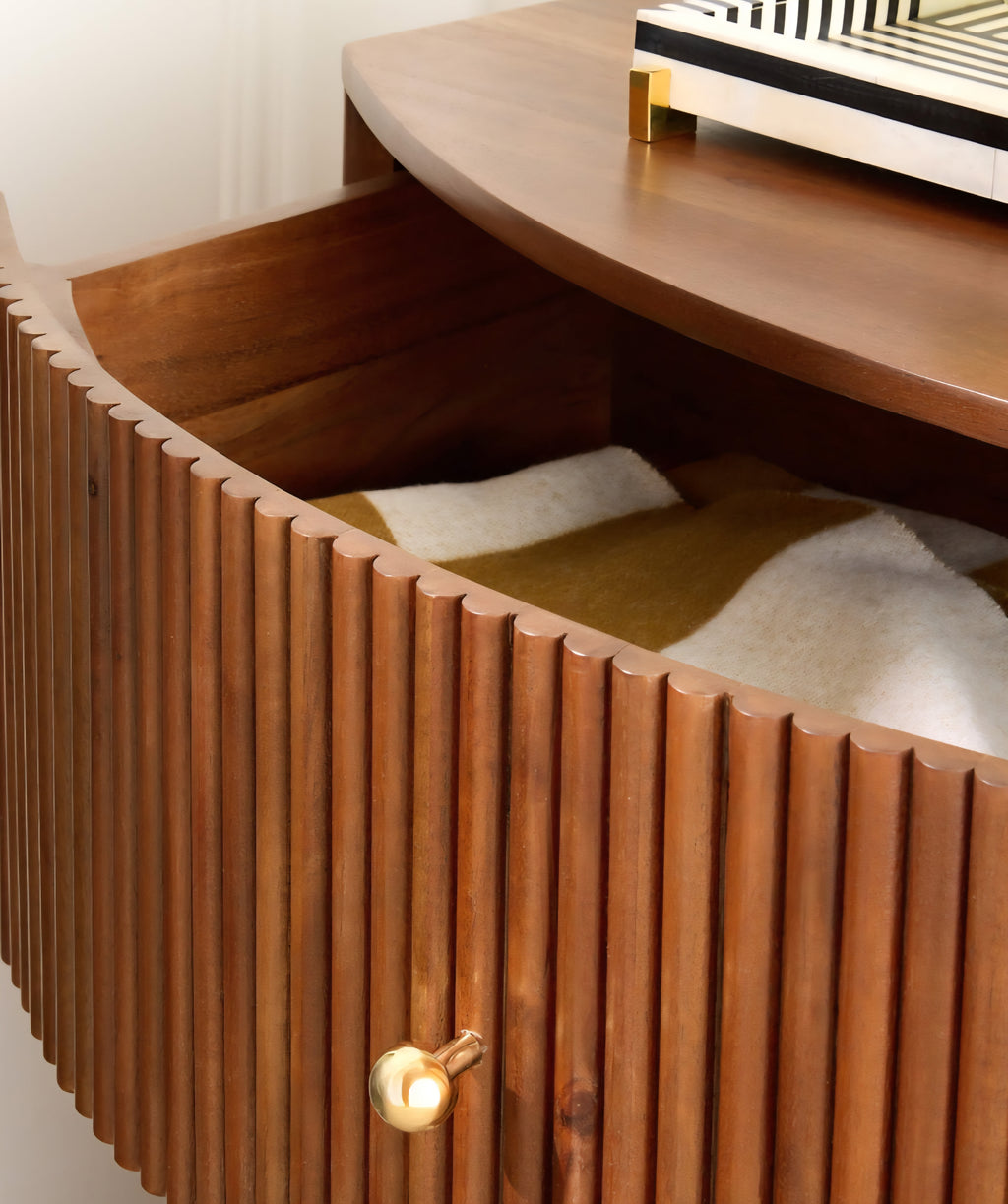 THE ONE × Cameo — Fluted Wood Tall Dresser