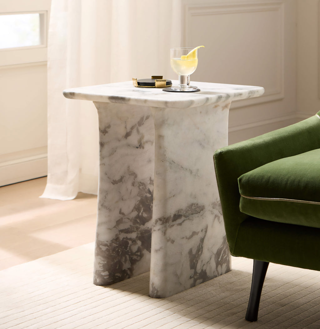 THE ONE × Almera — White Marble Side Table