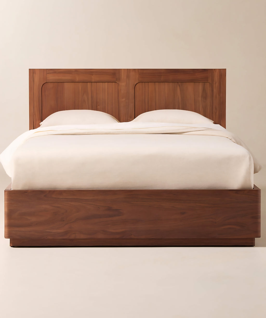 THE ONE × Montero — Walnut Wood King Storage Bed