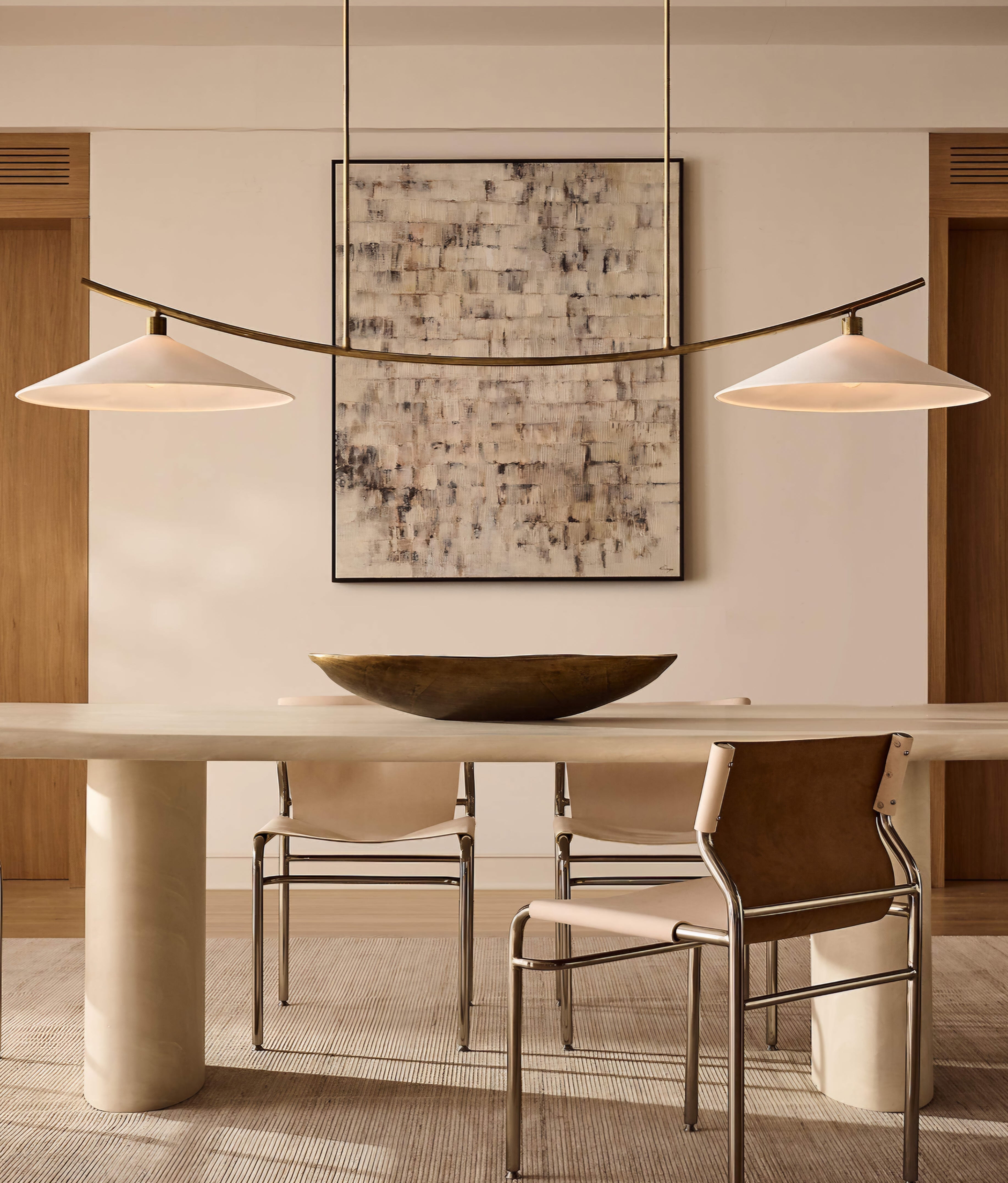 THE ONE × Leo — 2-Light Aged Brass Pendant Light