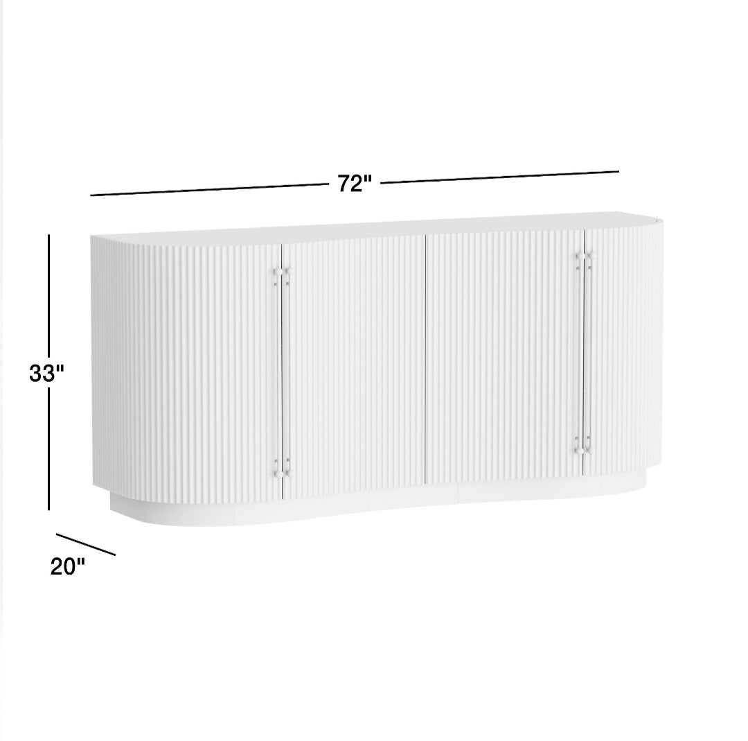 THE ONE × Coastline — Oak Wood Fluted Credenza (72")