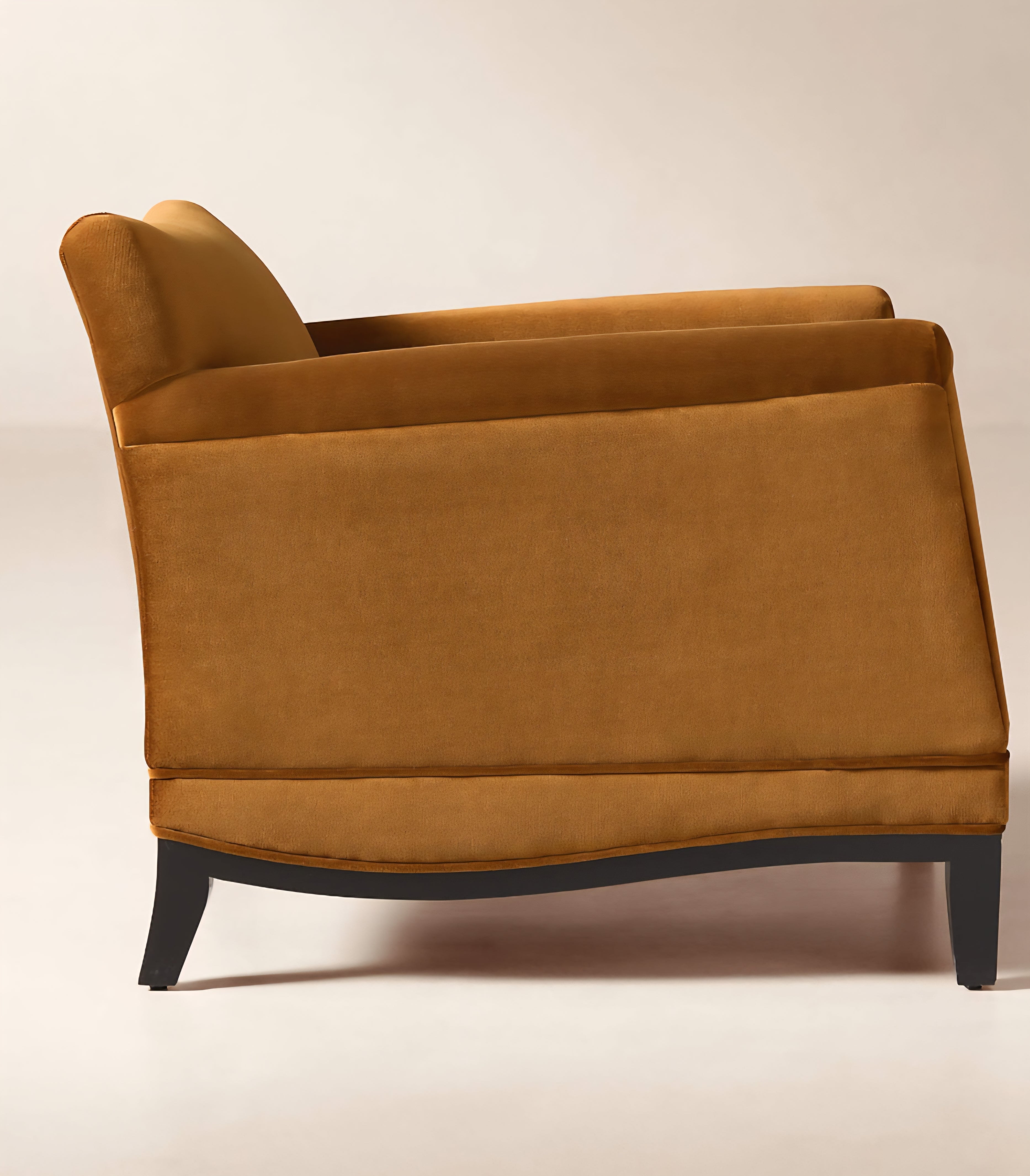 THE ONE × Olson — Cognac Brown Velvet Accent Chair