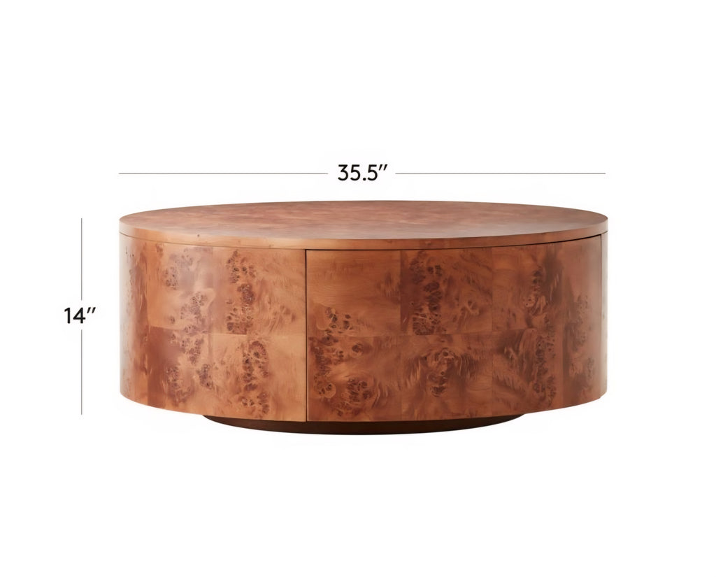 THE ONE × Purl — 36" Burl Wood Rotating Coffee Table