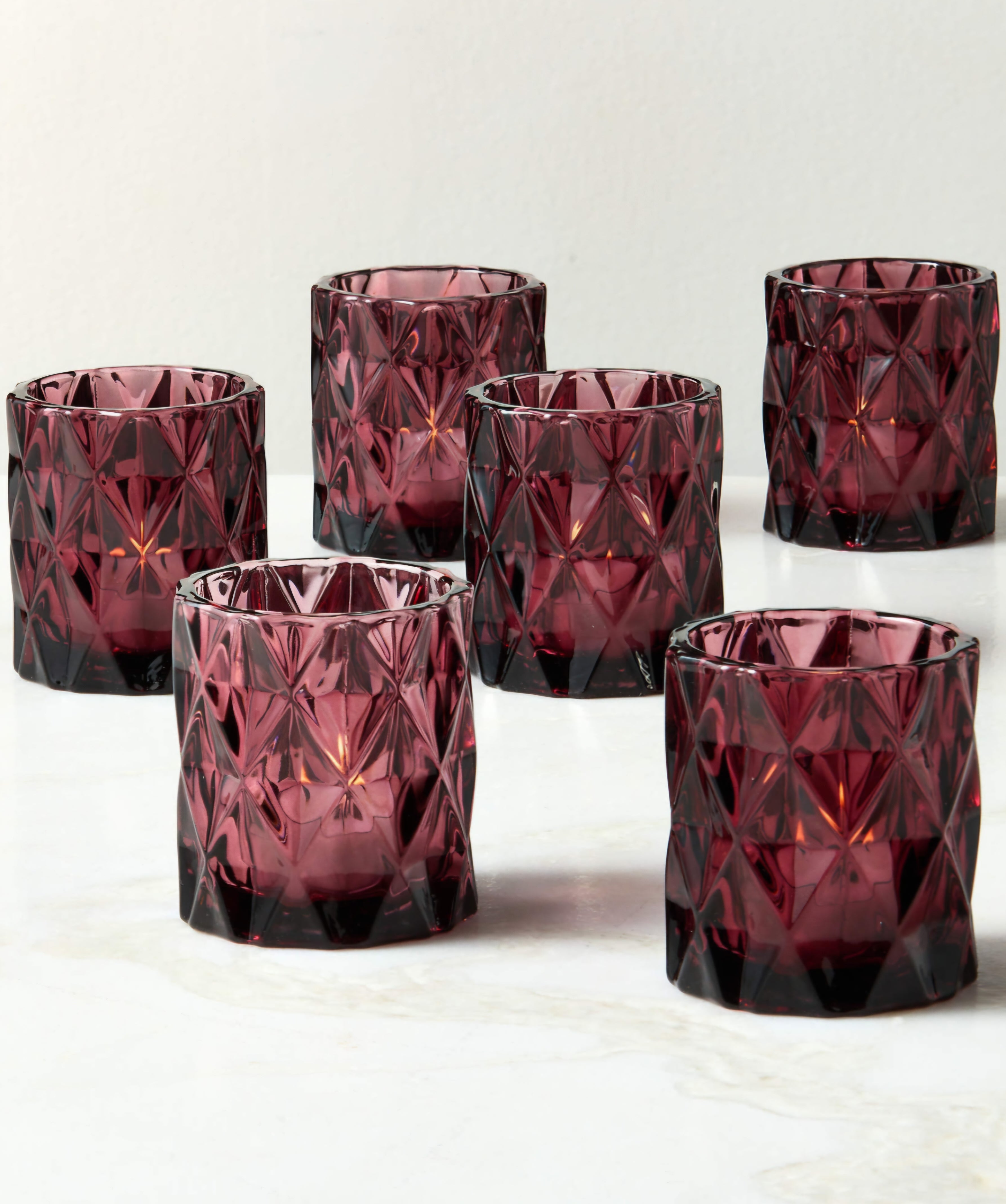 THE ONE × Betty — Smoked Glass Tealight Candle Holders (Set of 6)