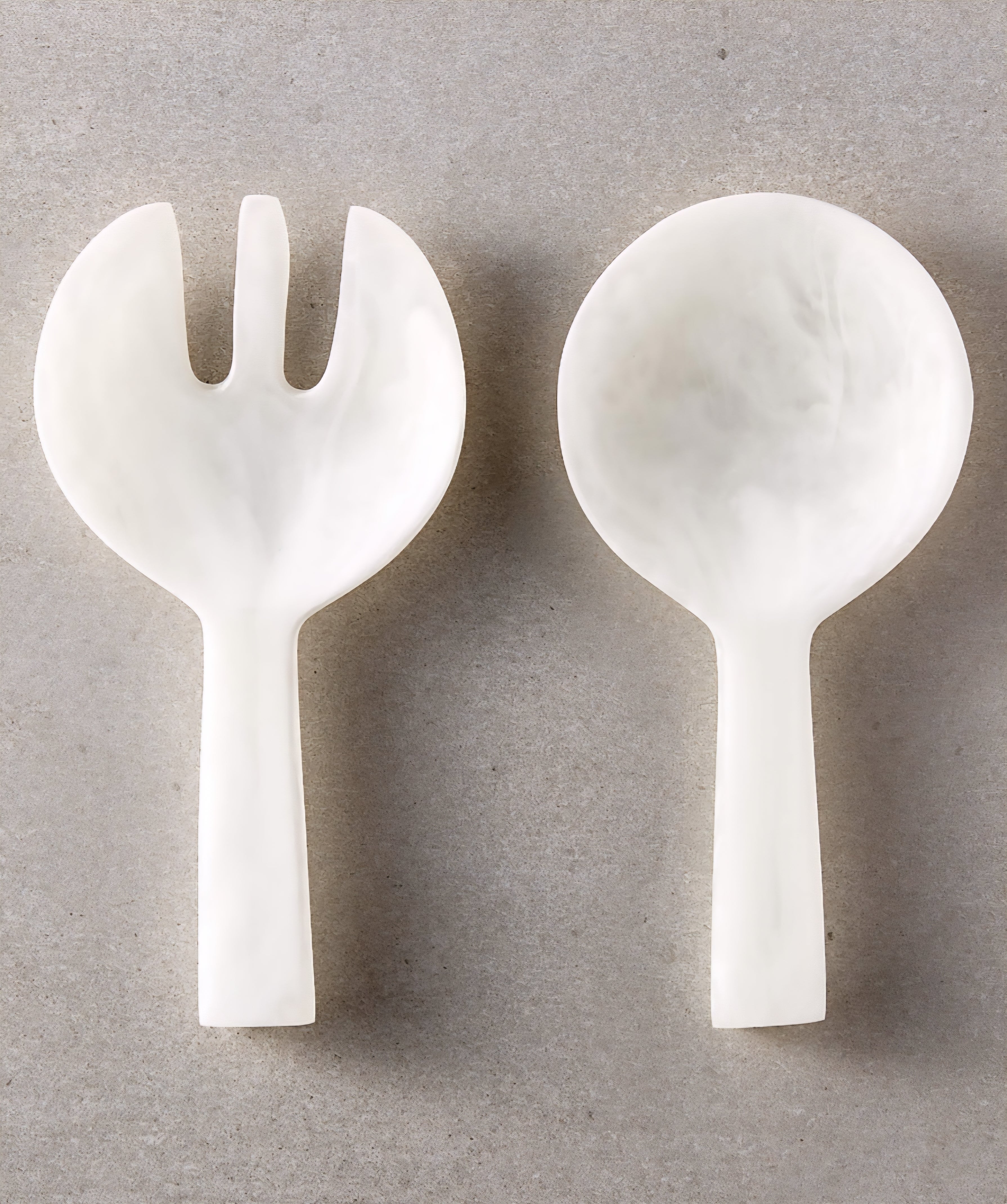 THE ONE × Resin — White Swirl Salad Servers Set of 2