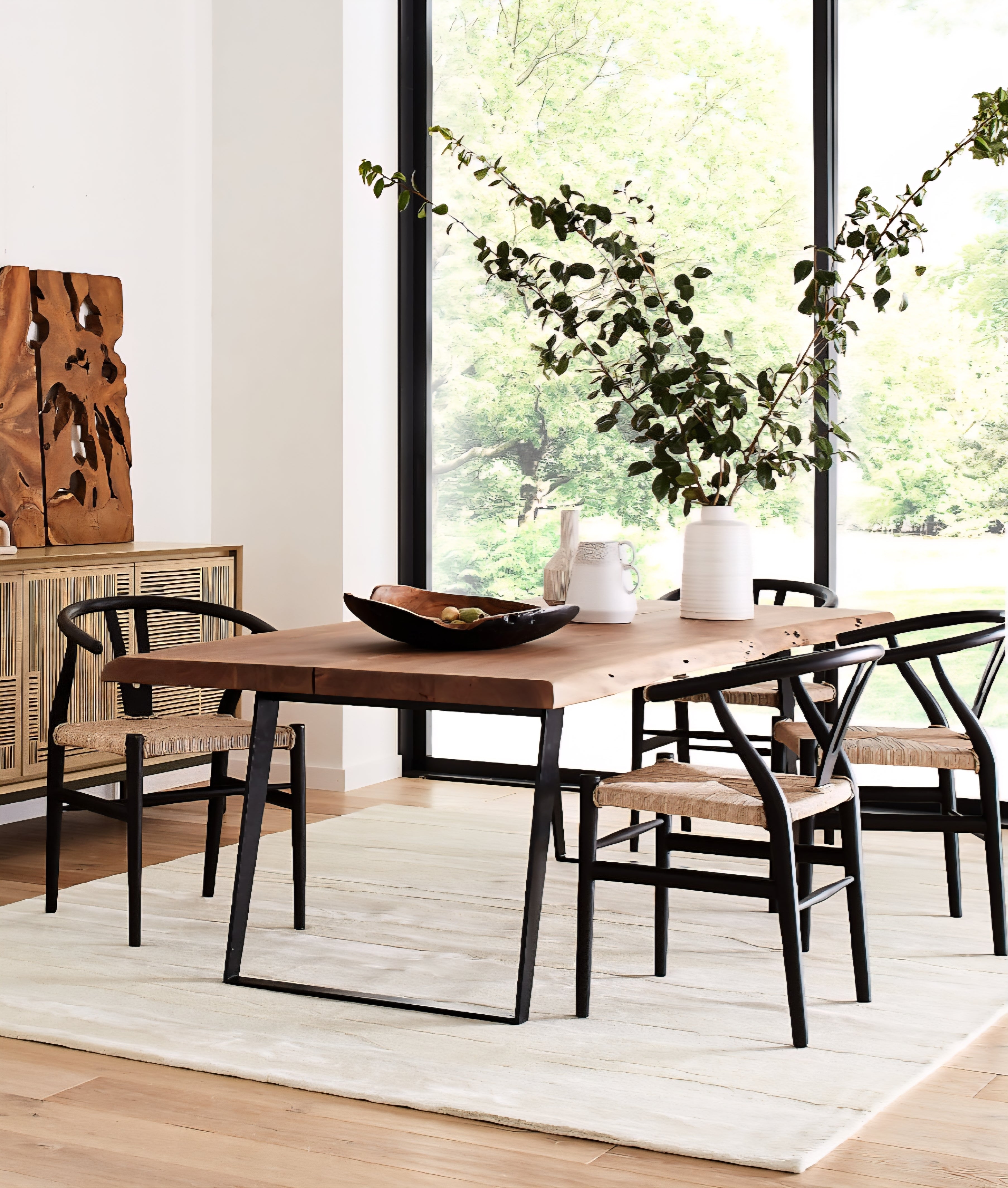 THE ONE × Crescent — Black Wood Wishbone Dining Chair