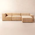 THE ONE × Faible — 4-Piece Modular Right-Arm Wheat Performance Velvet Standard Depth Sectional Sofa