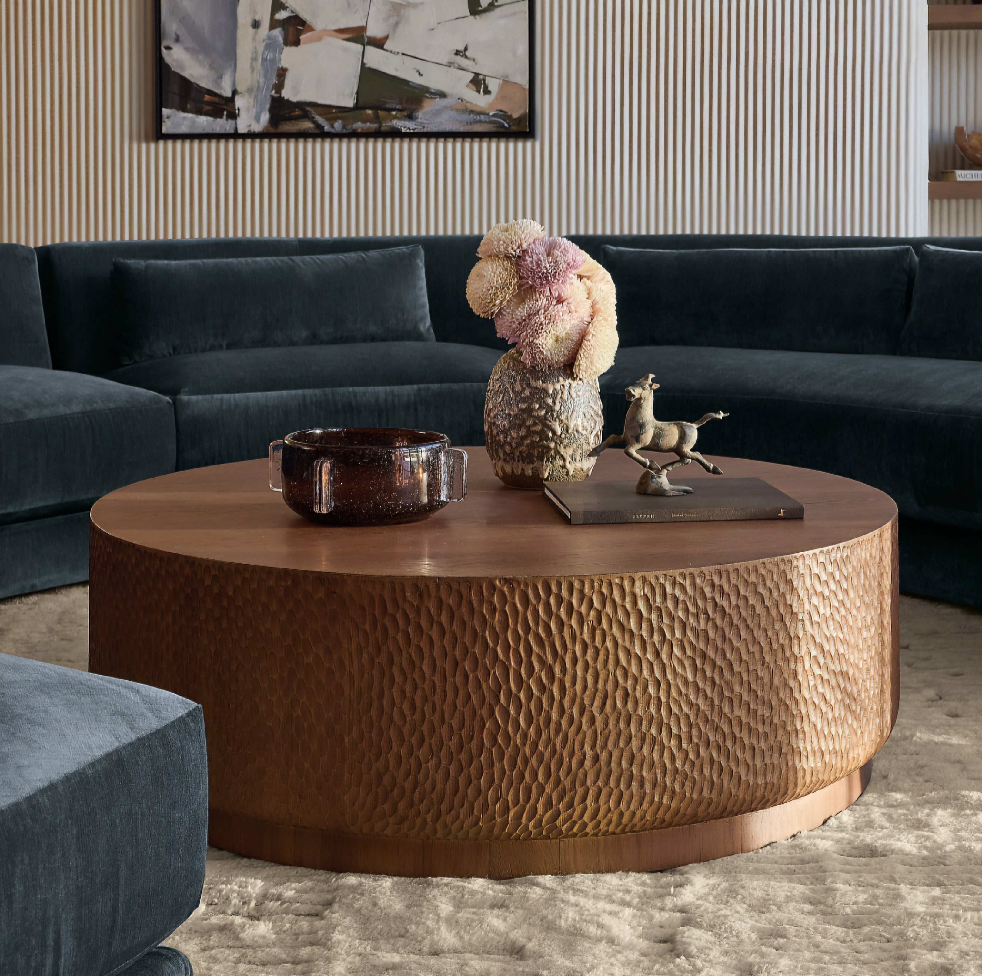 THE ONE × Hawk — Round Carved White Oak Coffee Table