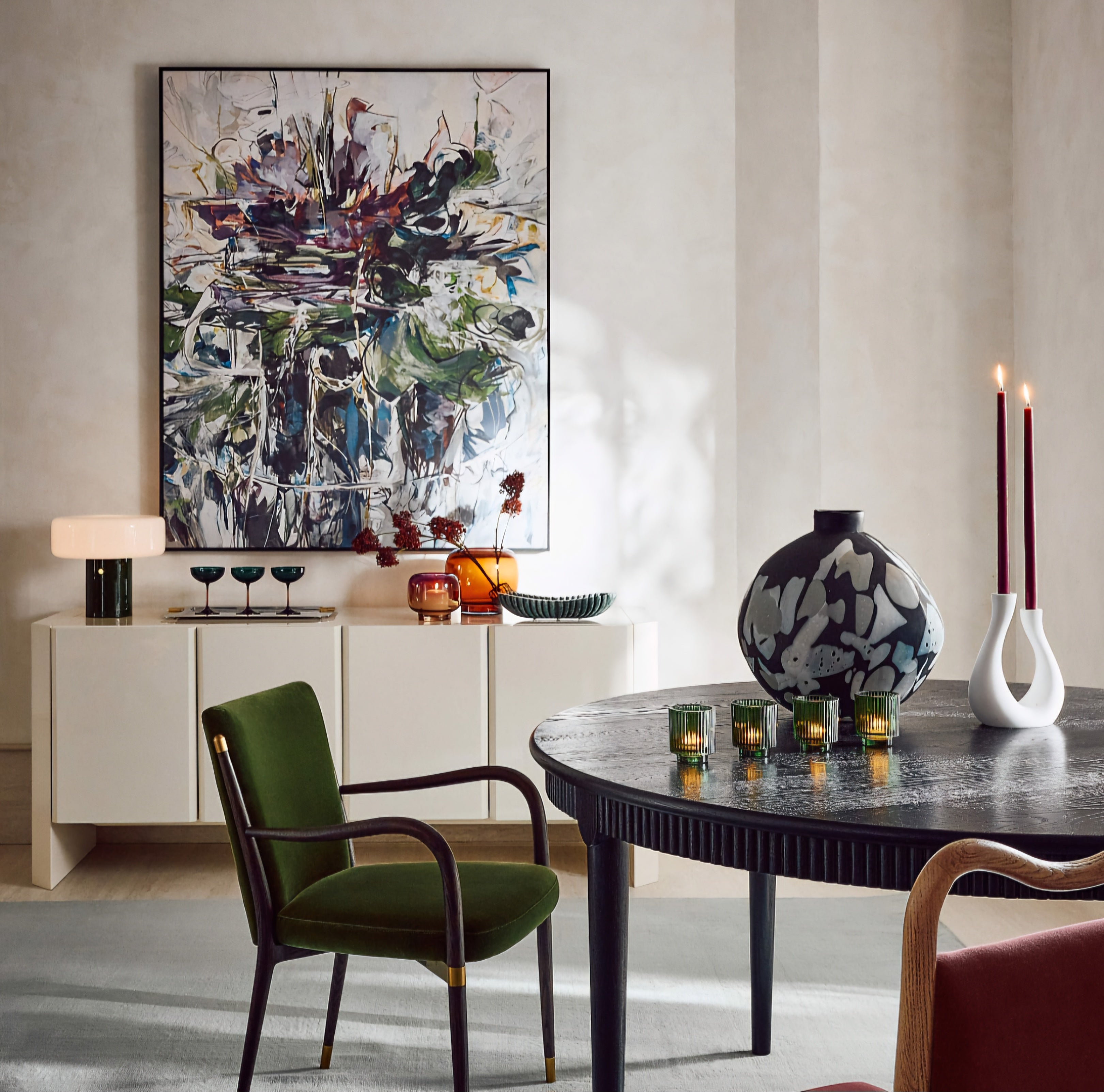 THE ONE × Kirnan — Dark Green High-Gloss Lacquered Credenza