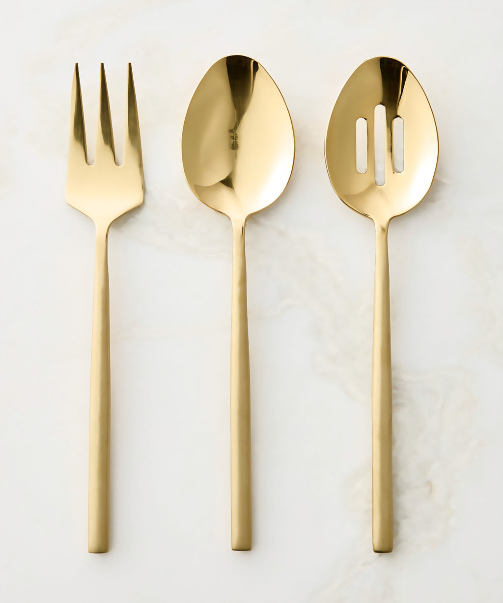 THE ONE × Rush — Brushed Serving Utensil Set (3‑Piece)