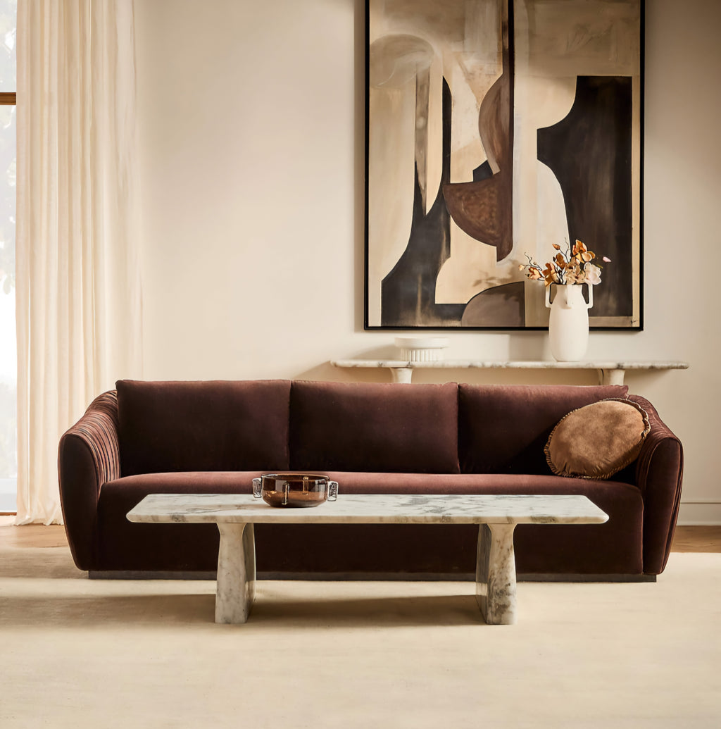 THE ONE × Ruched Velvet Sofa