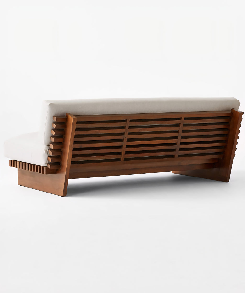 THE ONE × Taiko — Stained Teak Outdoor Loveseat with Sunbrella® Cushions