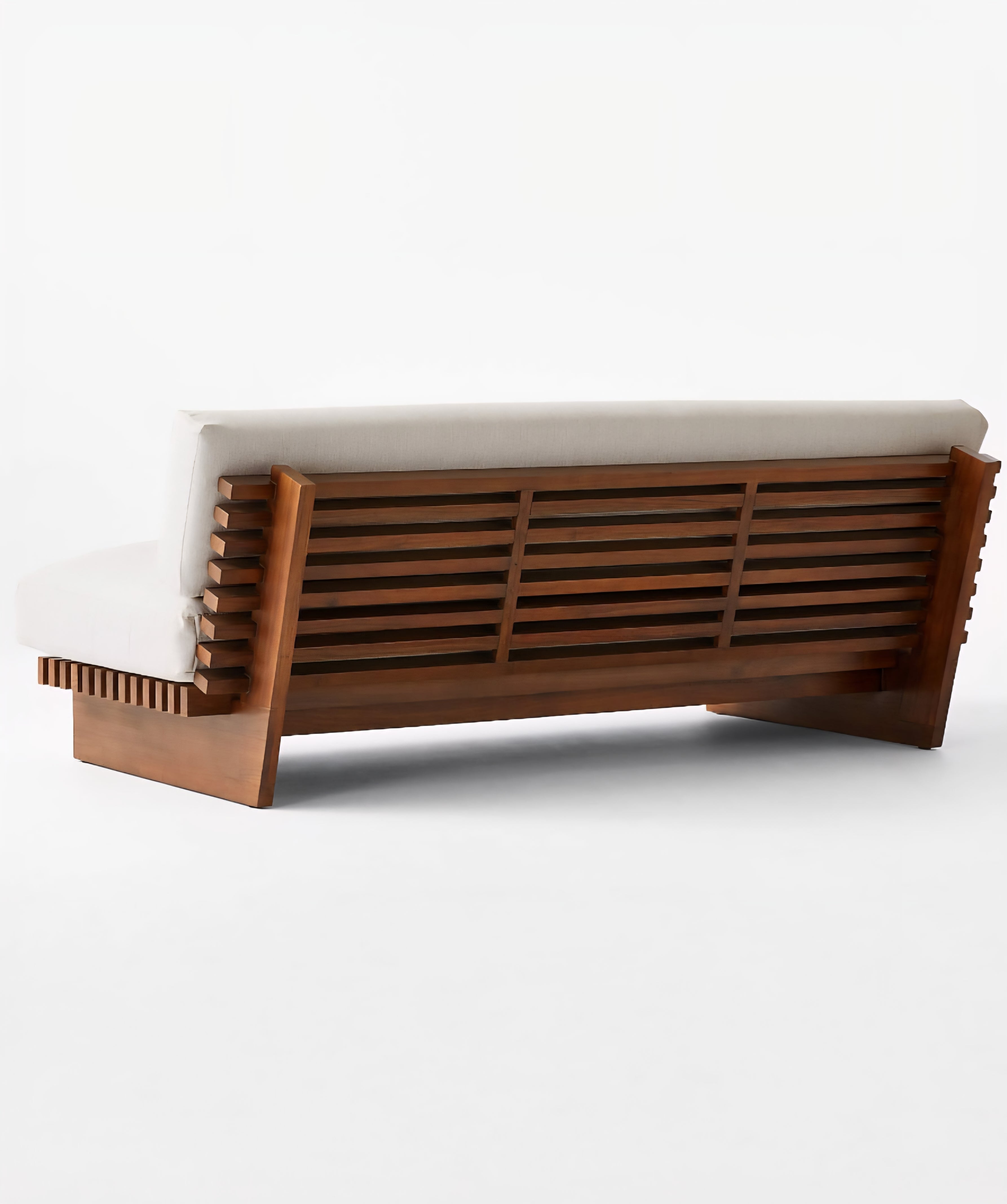 THE ONE × Taiko — Stained Teak Outdoor Loveseat with Sunbrella® Cushions