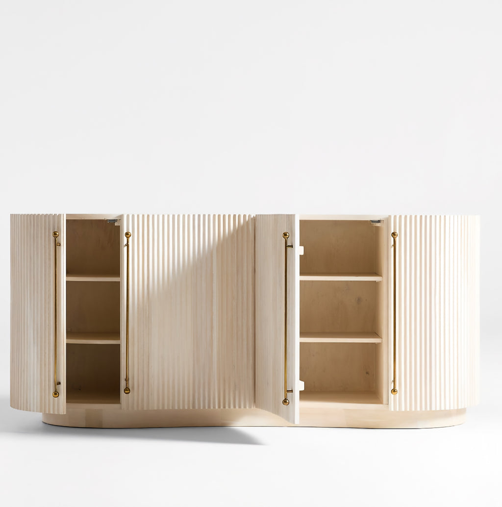 THE ONE × Coastline — Oak Wood Fluted Credenza (72")