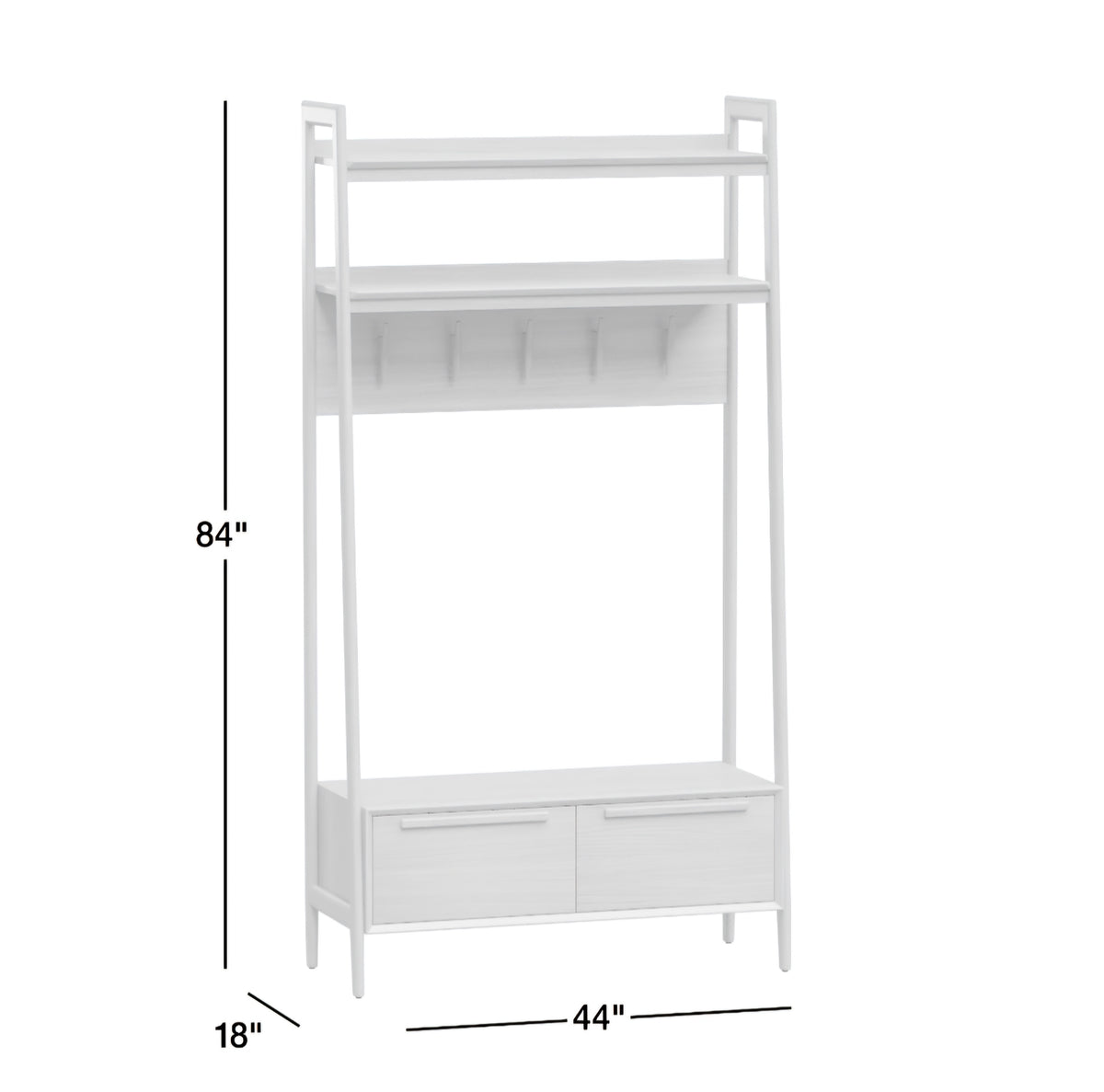 THE ONE × Tate — Walnut Wood Hall Tree with Bench and Shoe Storage (44")