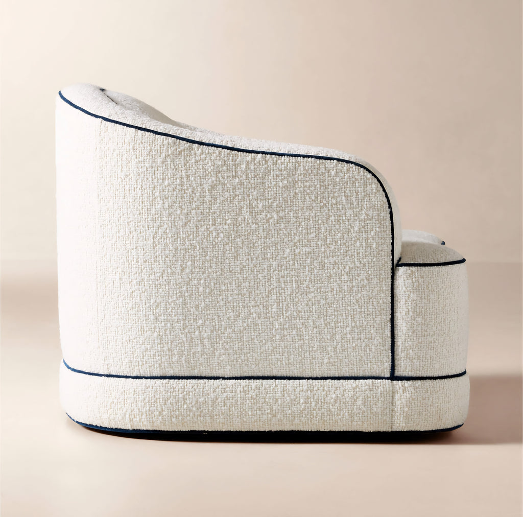 THE ONE × Mylene — Ivory Boucle Swivel Chair