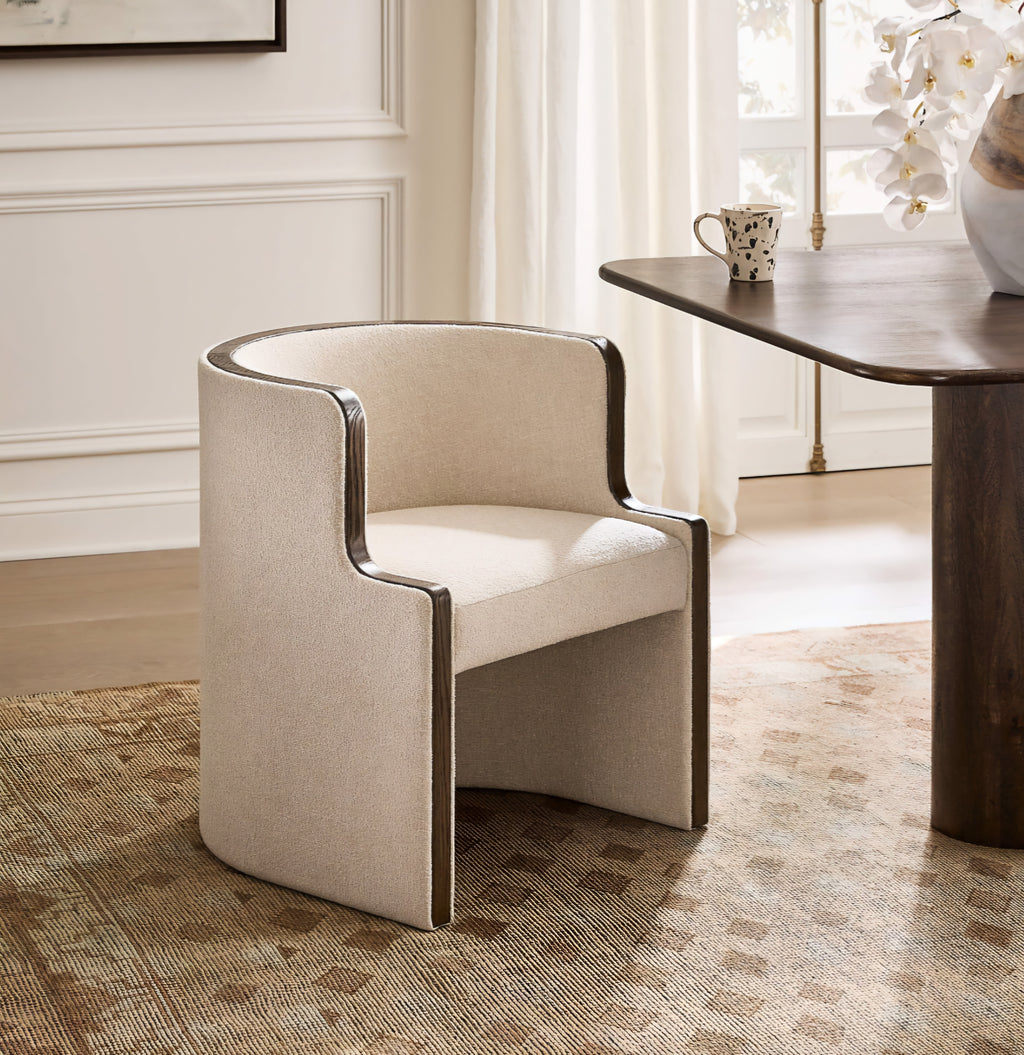 THE ONE × Chester — Warm White Performance Linen Dining Chair