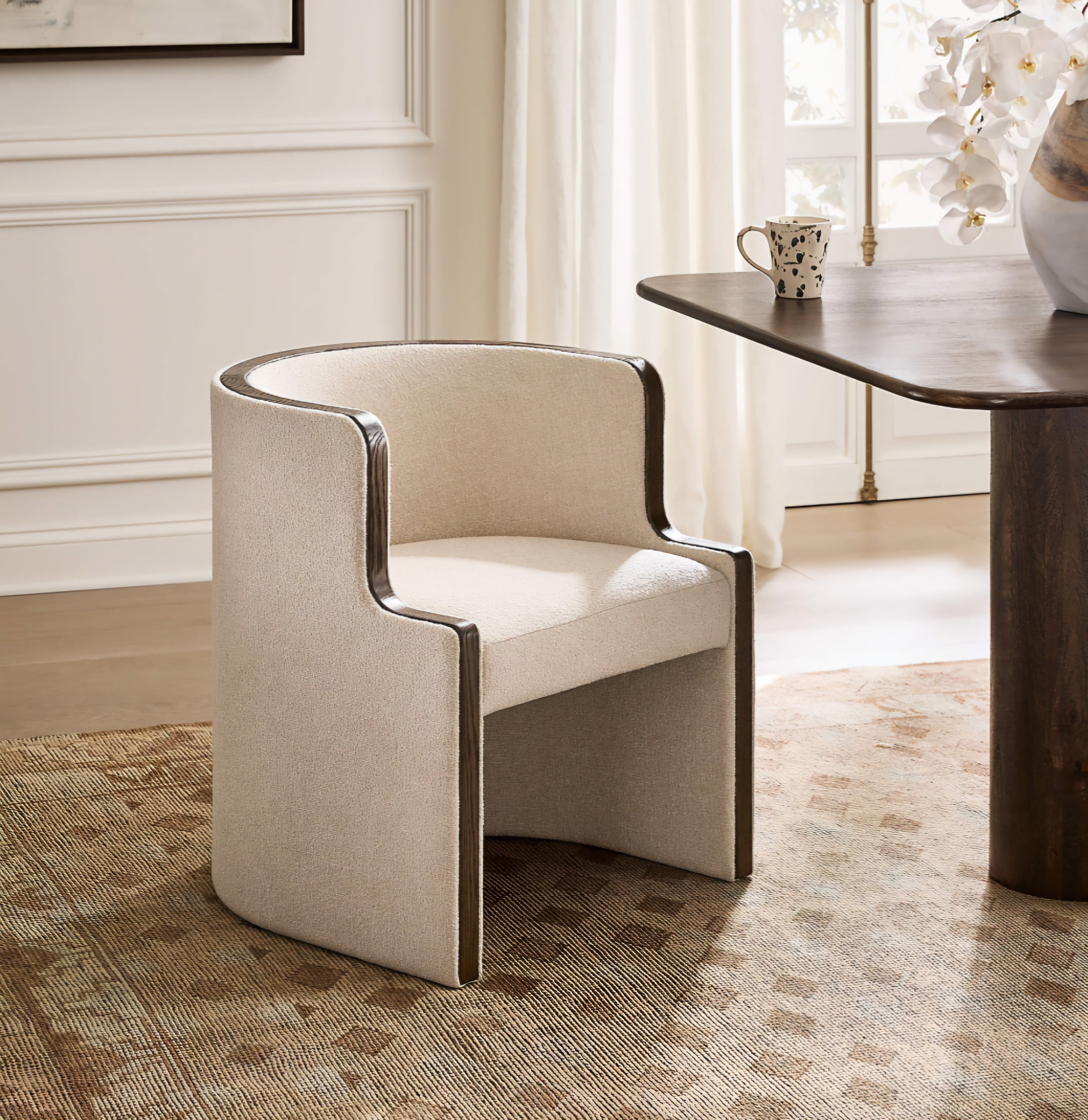 THE ONE × Chester — Warm White Performance Linen Dining Chair