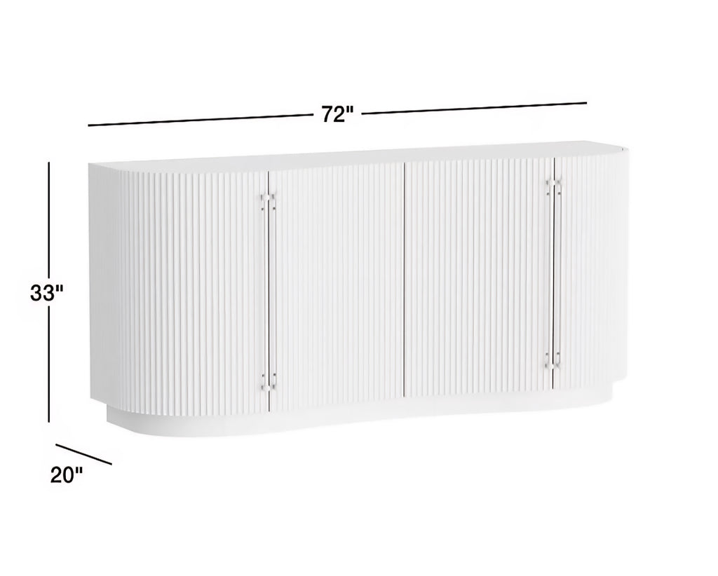 THE ONE × Coastline — Oak Wood Fluted Credenza (72")