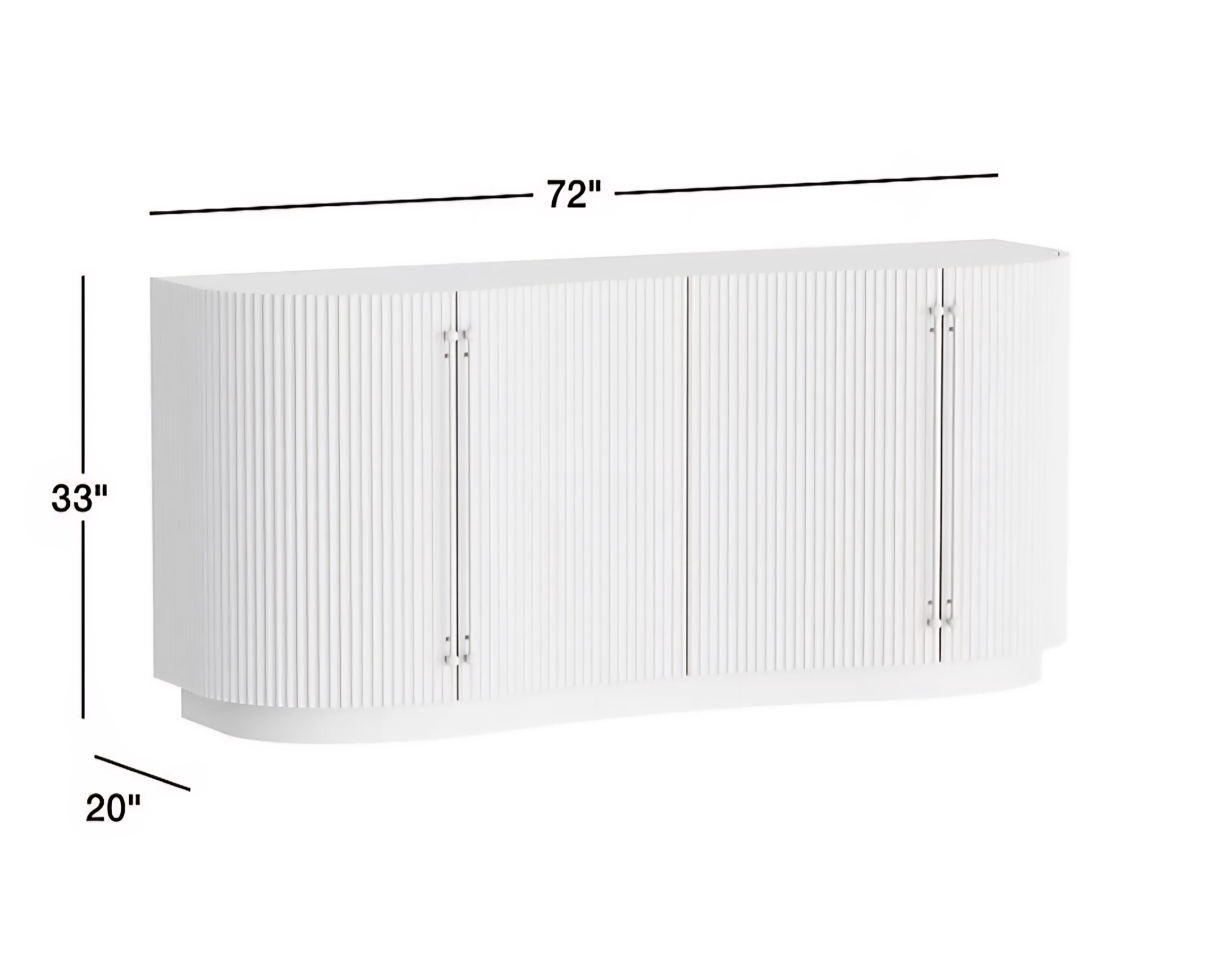 THE ONE × Coastline — Oak Wood Fluted Credenza (72")