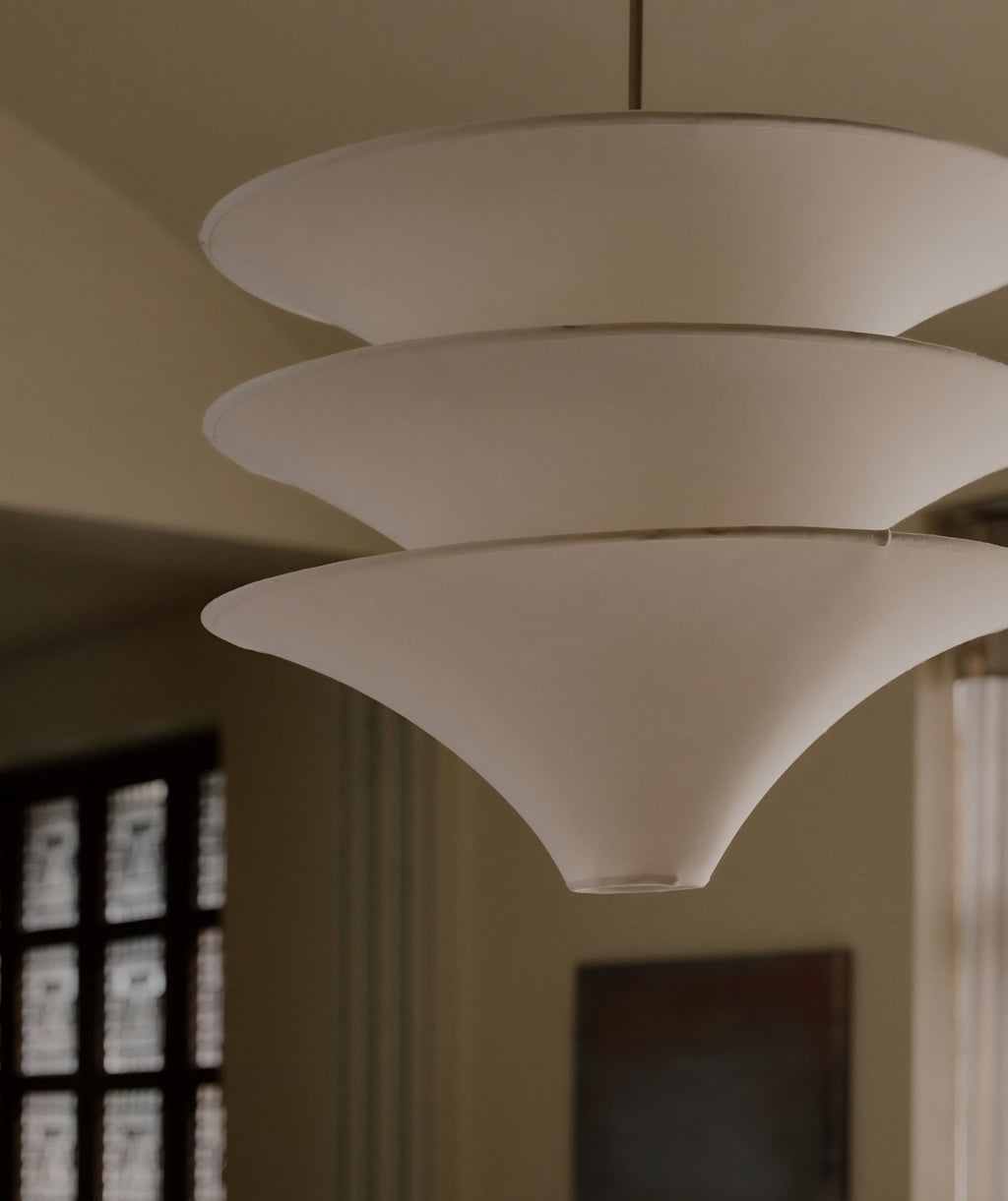 THE ONE × Trésor — Three‑Tiered Fabric Pendant Light