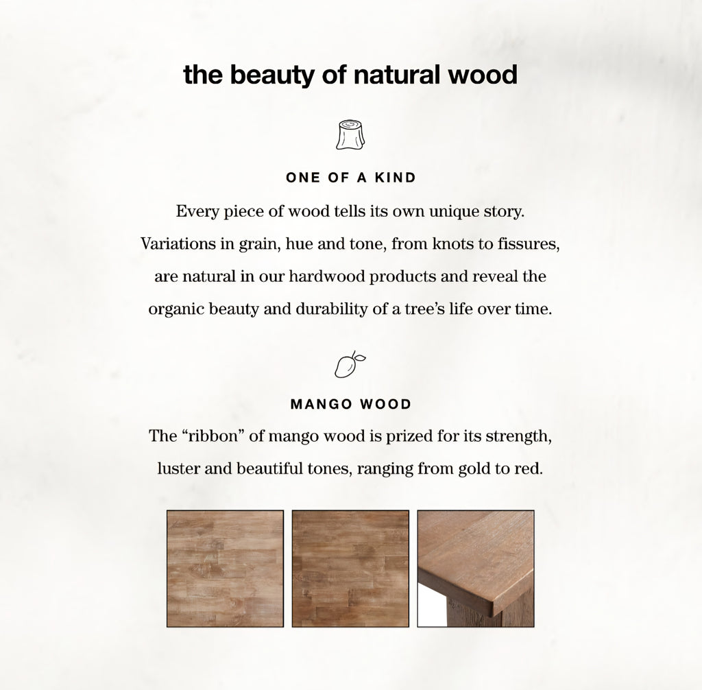 THE ONE × Basque — Table à manger en bois massif brun clair vieilli
