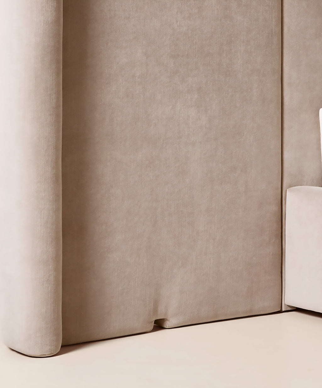 THE ONE × Abbott — Arctic Blue Velvet Upholstered Extended King Platform Bed