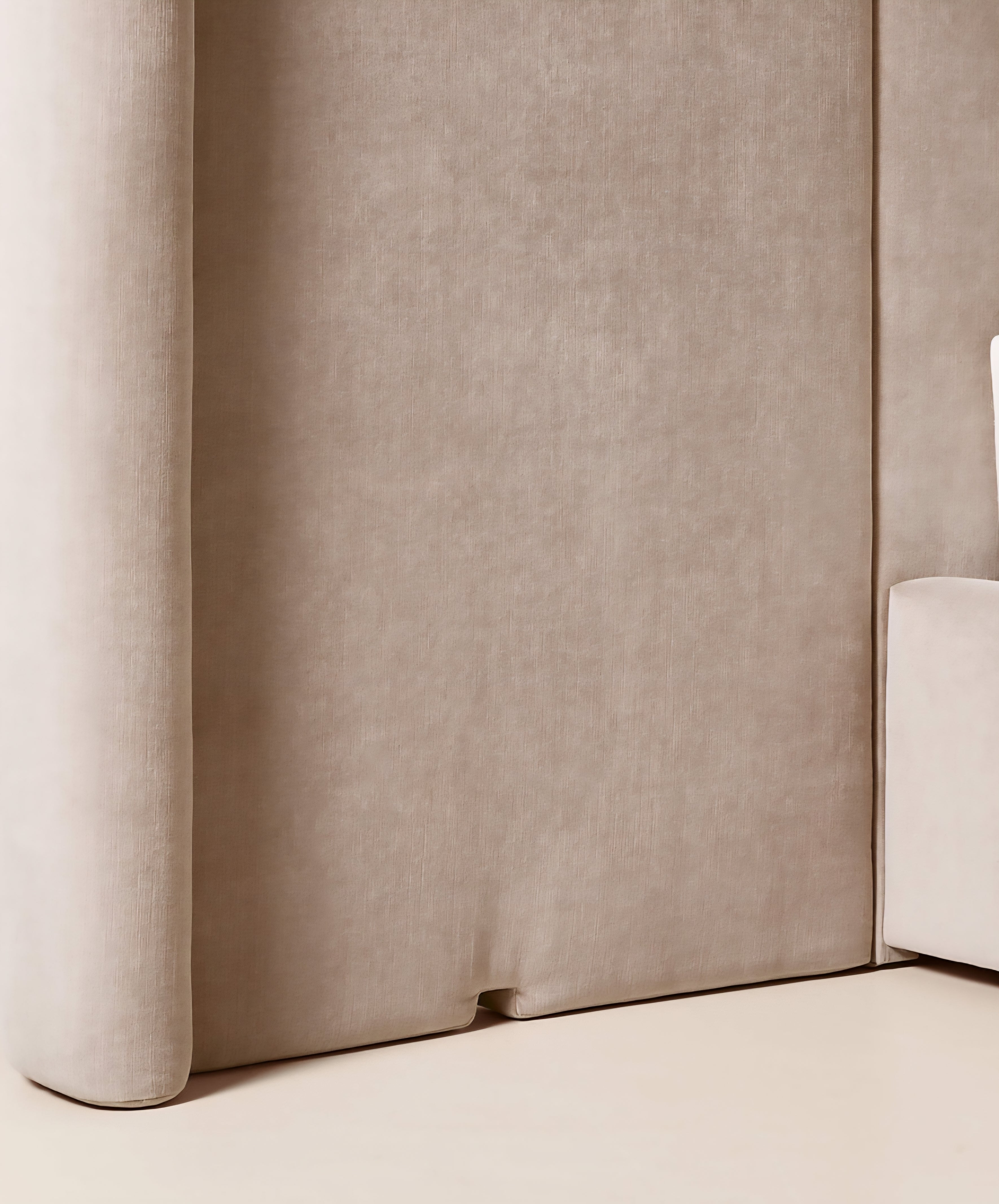 THE ONE × Abbott — Arctic Blue Velvet Upholstered Extended King Platform Bed