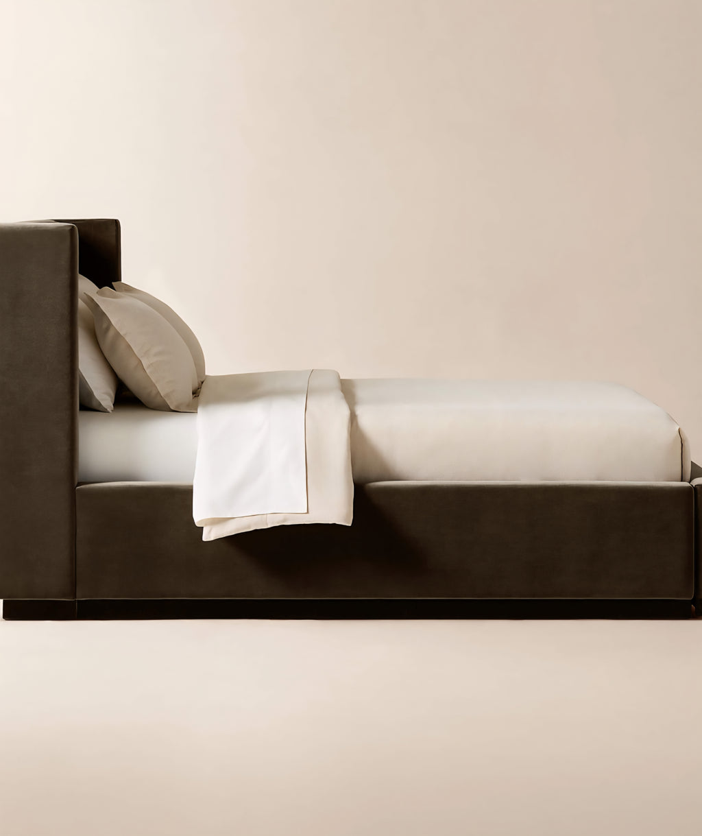 THE ONE × Russell — Velvet Upholstered Queen Storage Bed