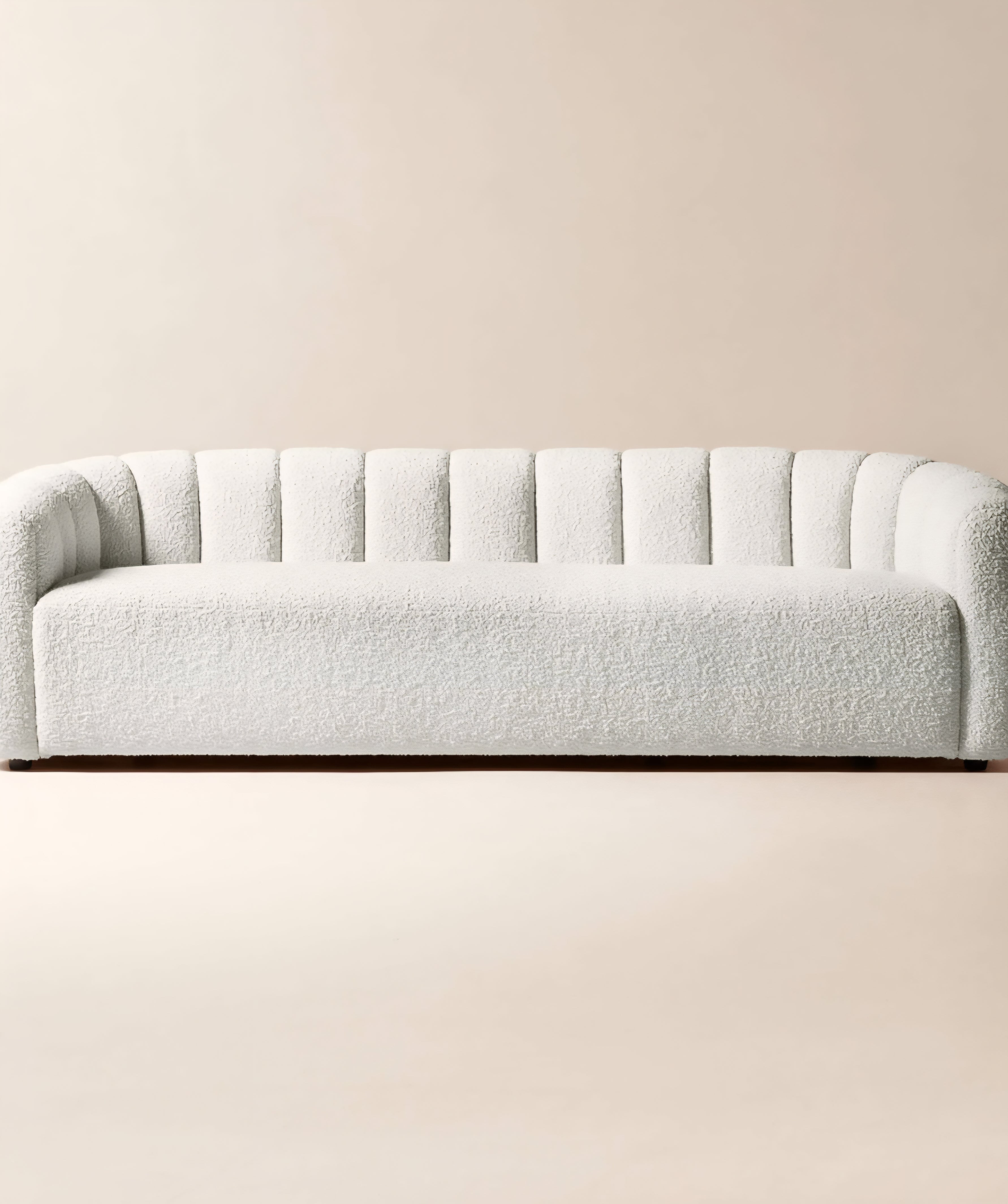 THE ONE × Fitz — Channeled White Boucle Loveseat