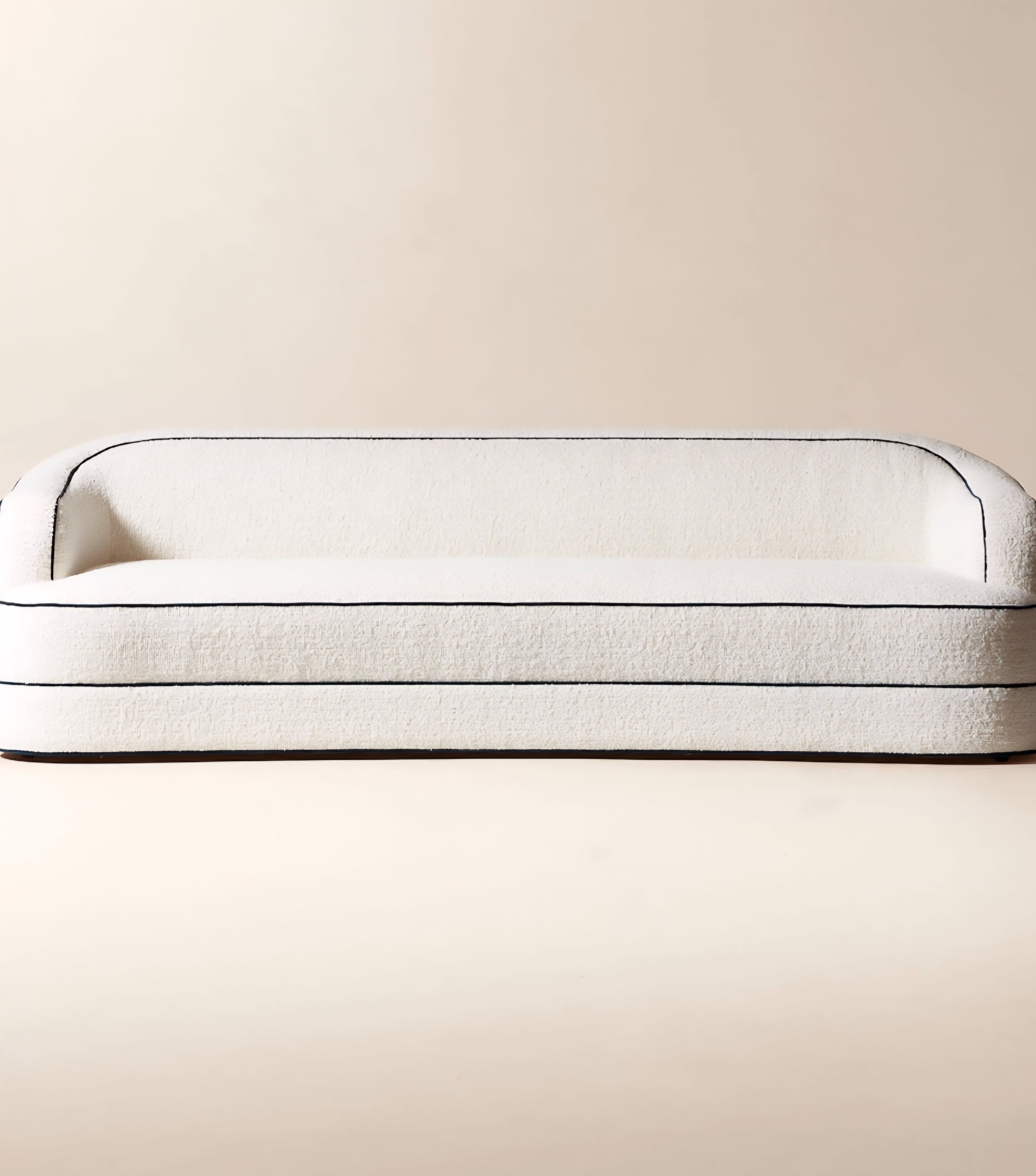 THE ONE × Mylene — Black and White Boucle Curved Sofa