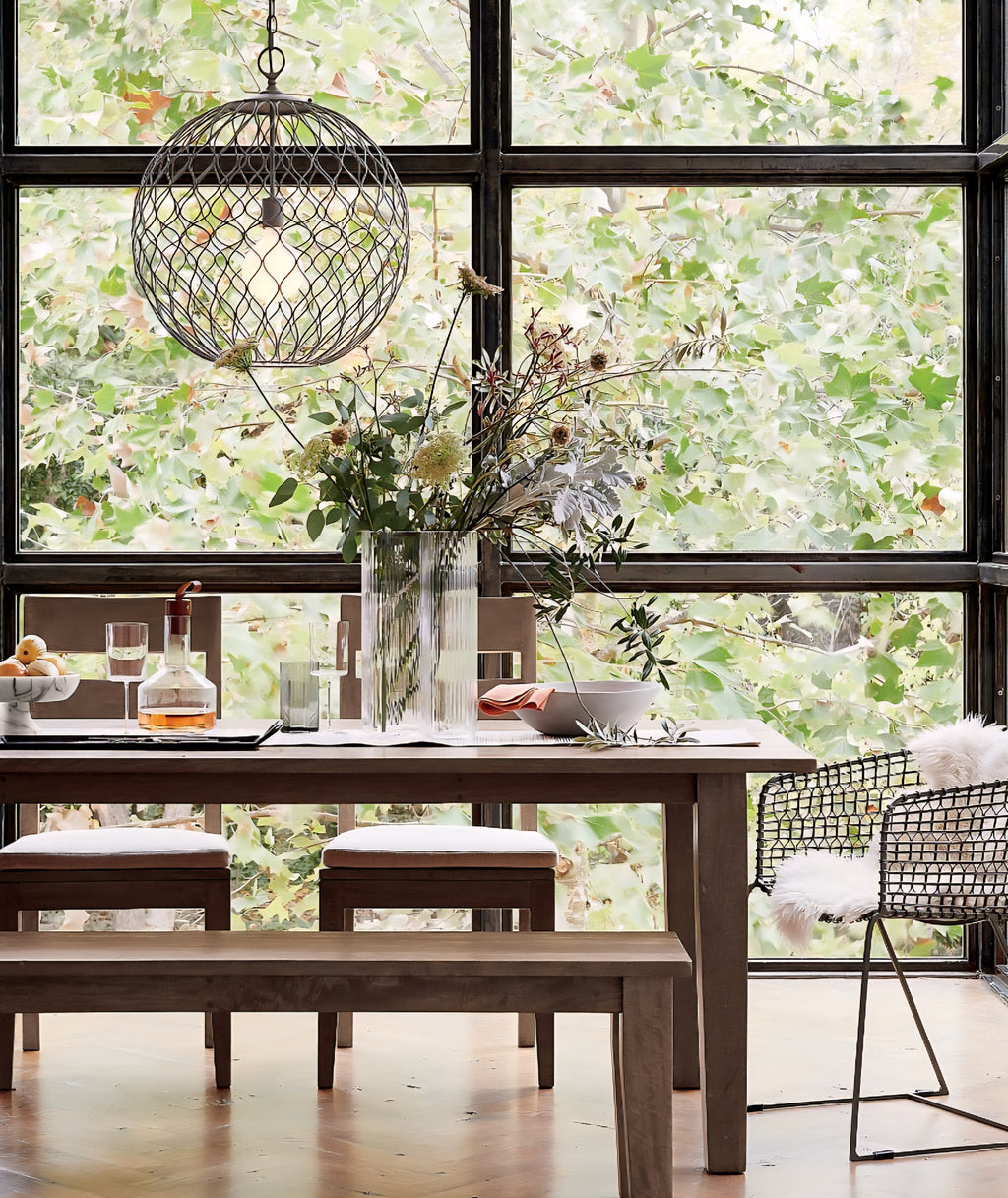 THE ONE × Basque — Weathered Light Brown Solid Wood Dining Table