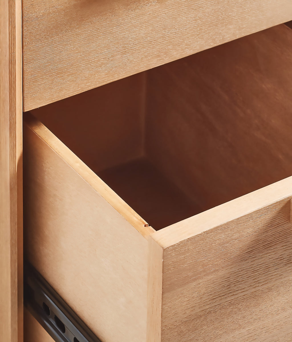 THE ONE × Elias — Natural Elm Wood Desk with File Cabinet (66")