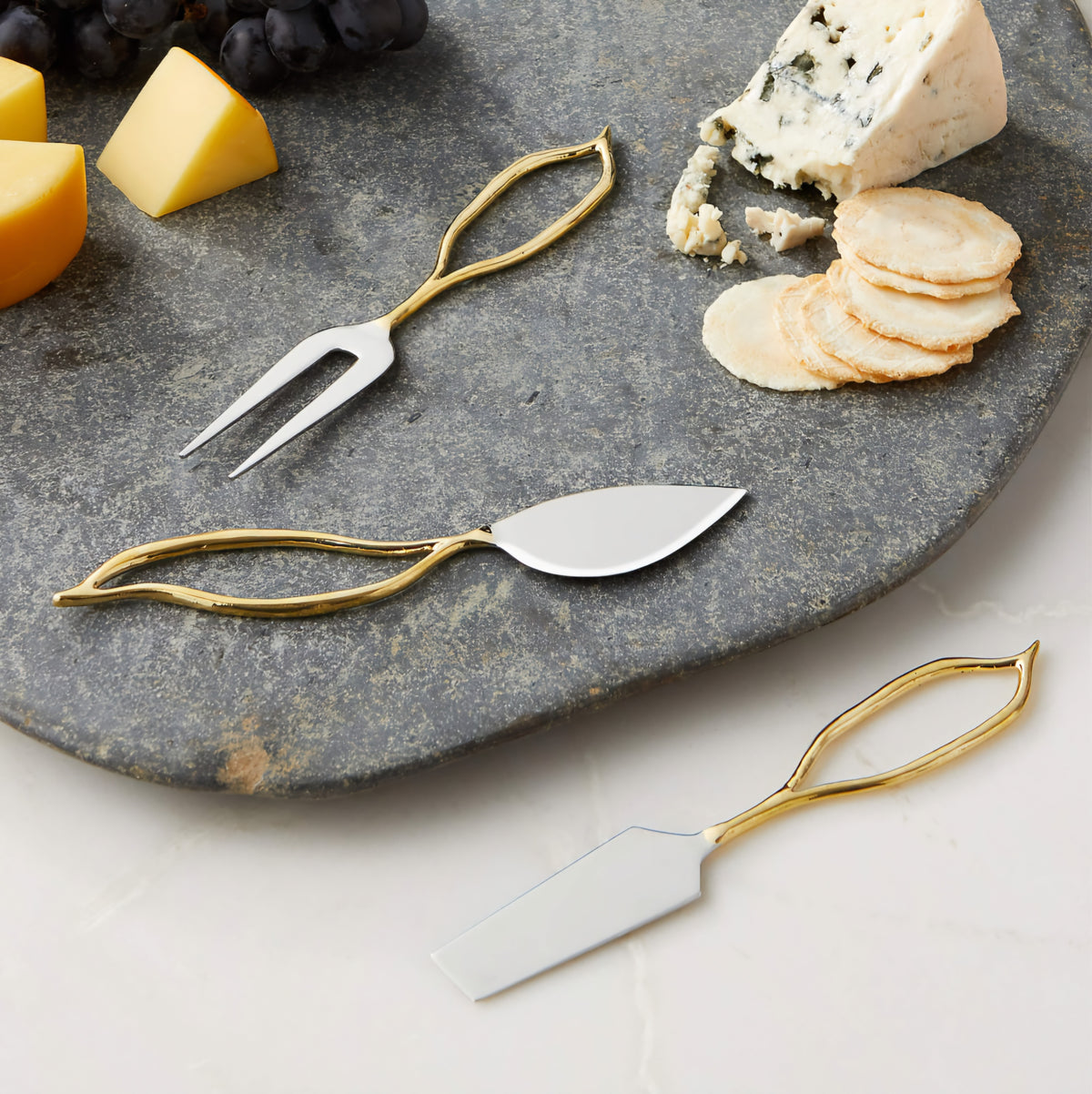 THE ONE × Valleta — Gold Cheese Knives Set of 3